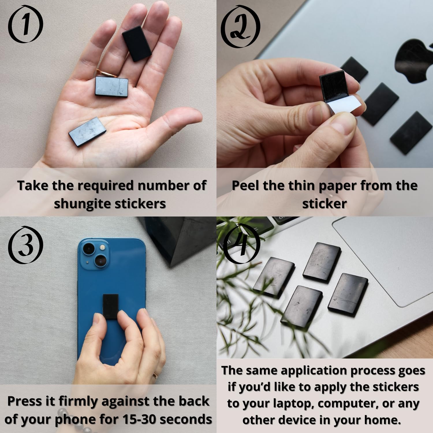 KARELIANMASTERS Shungite Stones Pyramid and Sticker for Phone Set - Crystal Healing Protection KARELIANMASTERS uk supplements