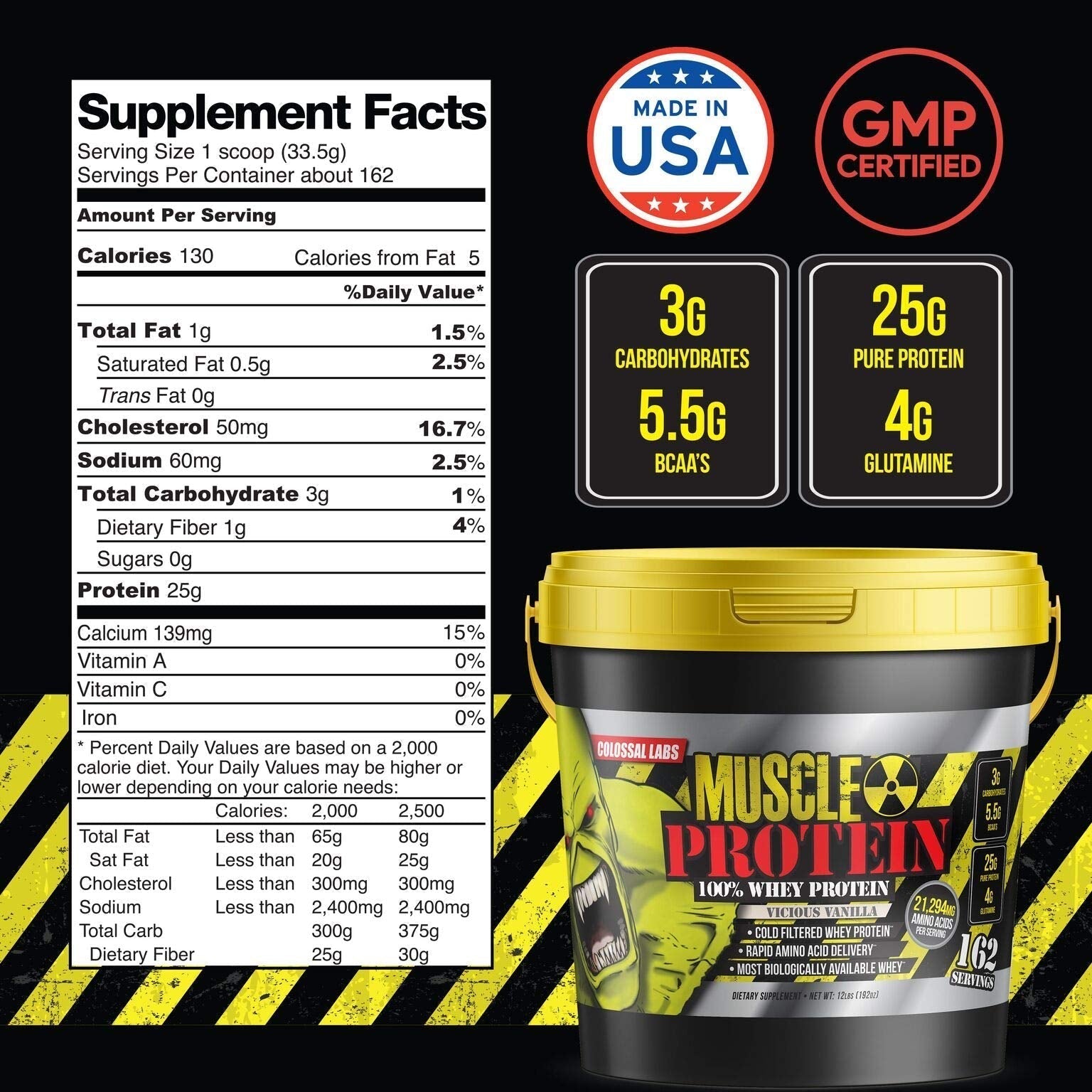 COLOSSAL LABS Muscle Protein Whey Powder [12 lbs/Pack of 1]–Chocolate Protein COLOSSAL LABS uk supplements