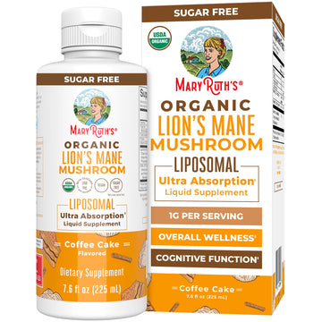 MaryRuth Organics Lions Mane Supplement | Ultra Absorption Liposomal | Full Spectrum Lion's Mane Mushroom | 200mg Beta-Glucans Per Serving | USDA Organic | Vegan | 7.6 oz | 15 Servings MARYRUTH'S uk supplements