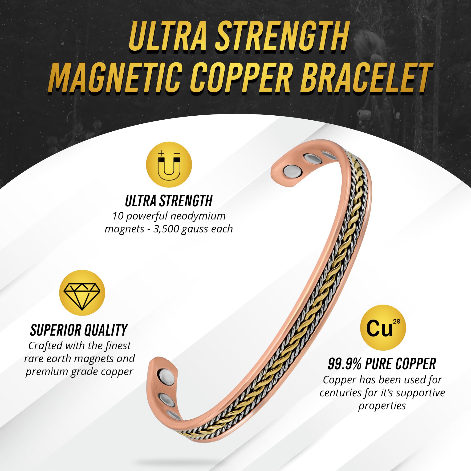 MagnetRX® Women's Copper Bracelet – Effective 99.9% Pure Copper Magnetic Therapy Bracelets MagnetRX uk supplements