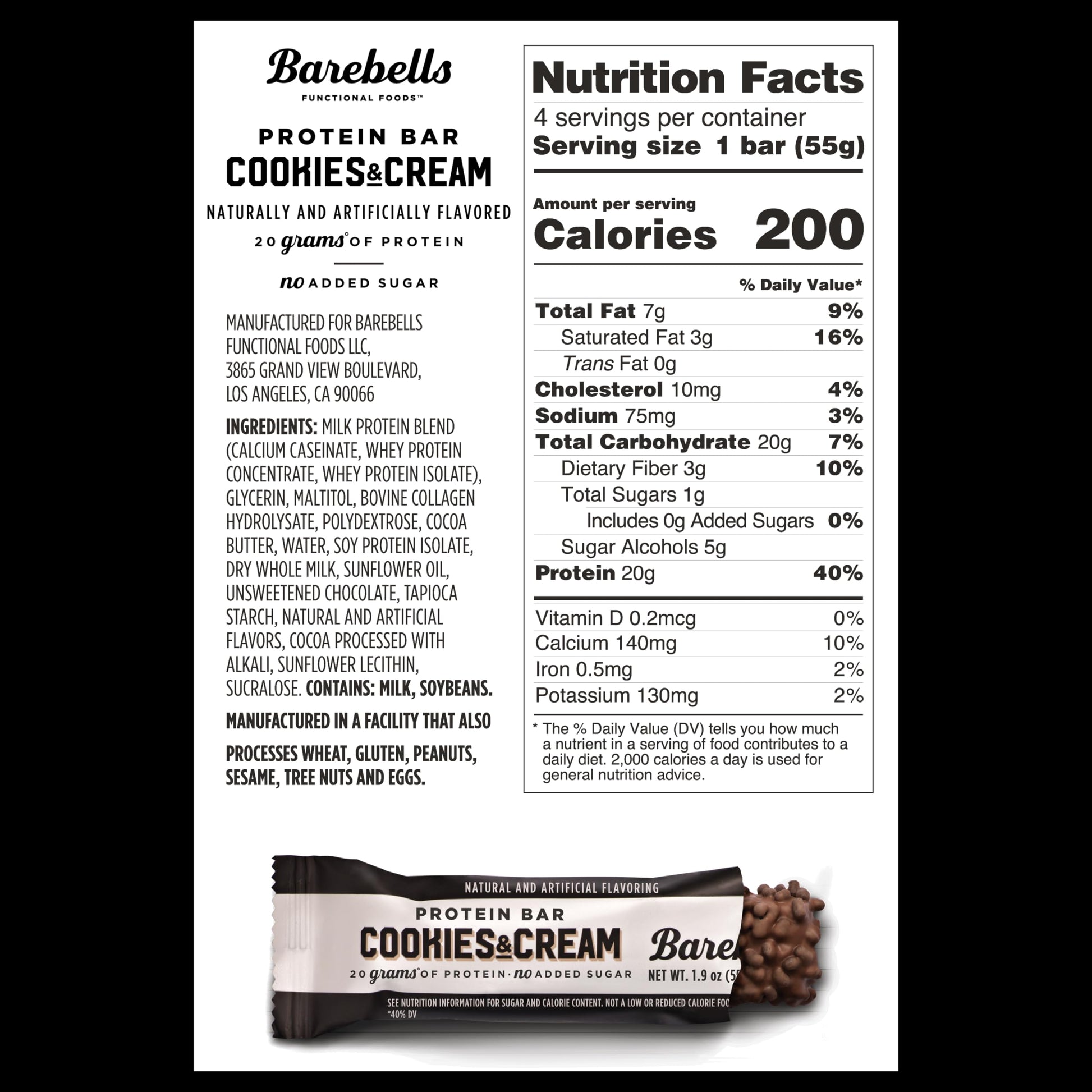 BAREBELLS Protein Bars Variety Value Pack - 16 Count, 1.9oz Bars - Protein Snacks BAREBELLS uk supplements