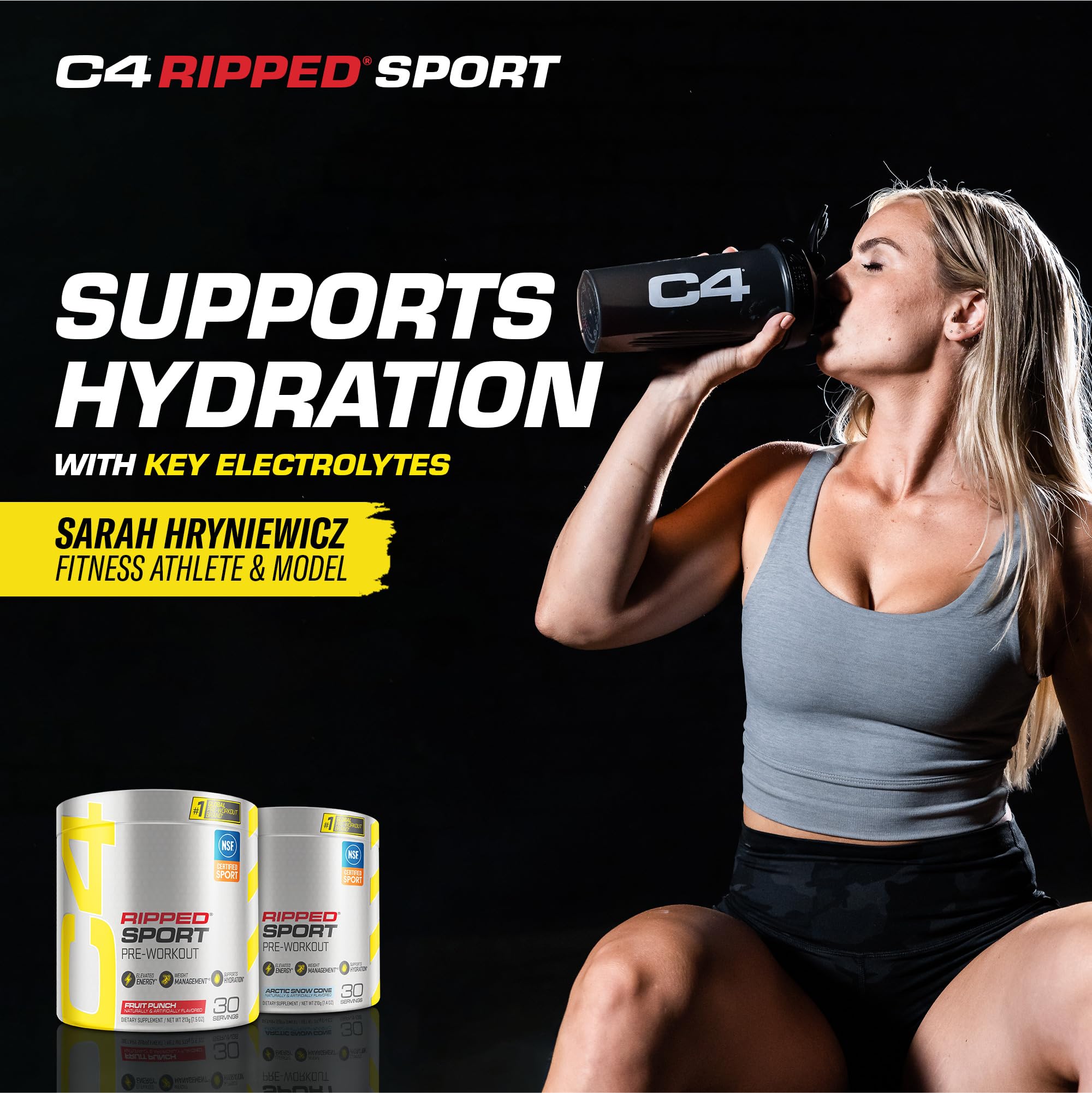 C4 Ripped Sport Pre Workout Powder Fruit Punch - NSF Certified for Sport + Sugar Free Cellucor uk supplements
