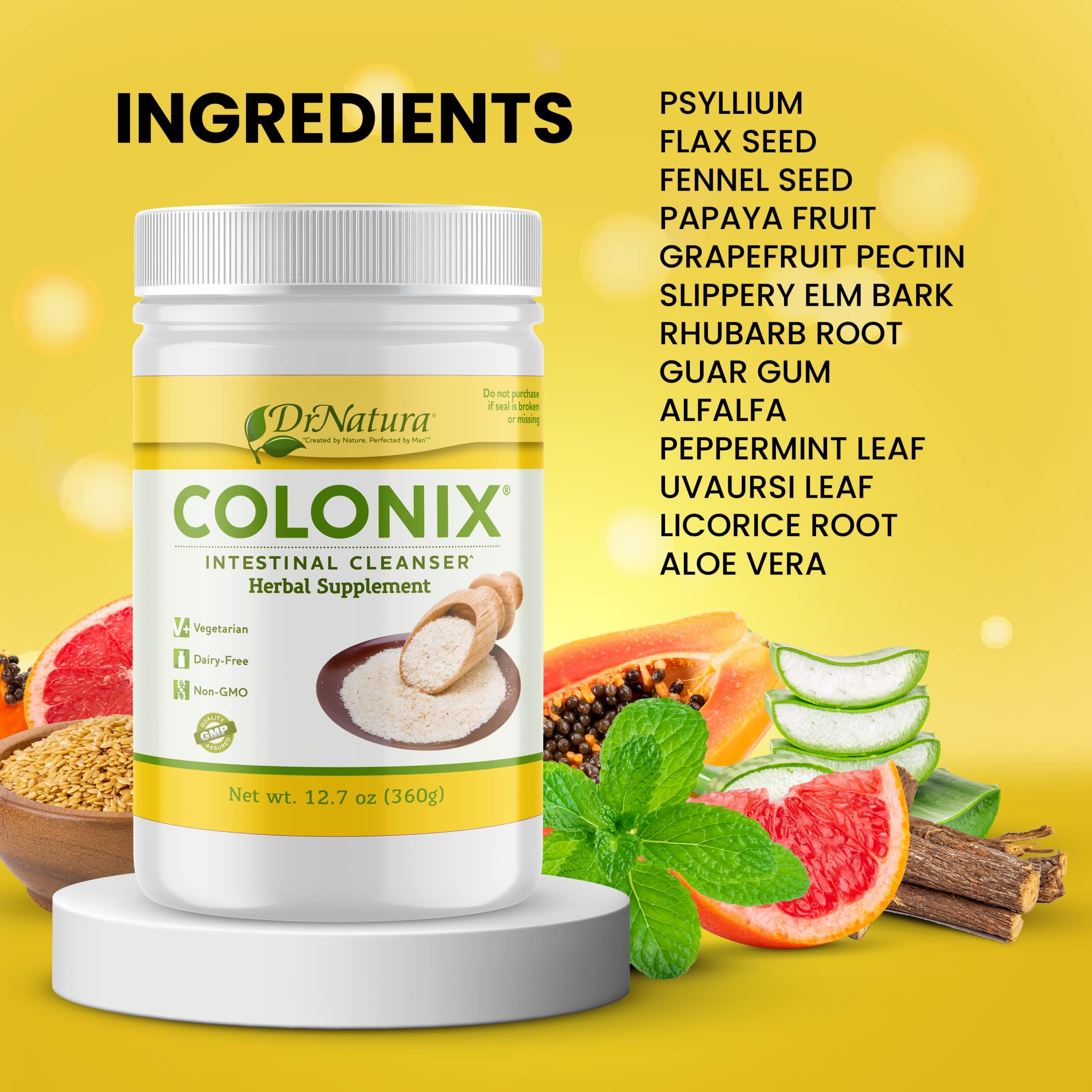 Dr Natura Colonix Intestinal Cleanser, All-Natural Daily Fiber, Colon Detox and Cleanse DrNatura uk supplements