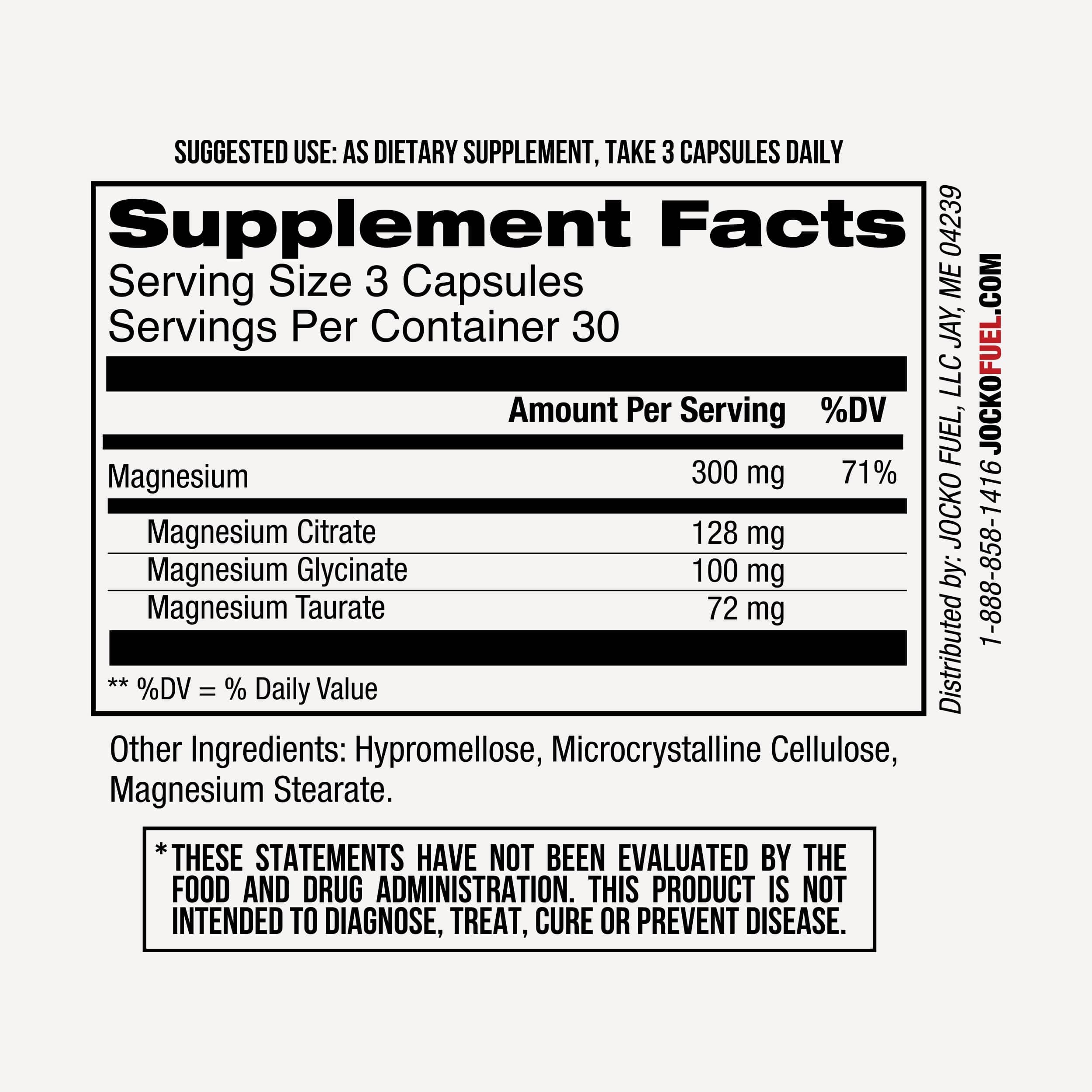 Jocko Fuel Magnesium Complex Supplement - Magnesium Glycinate, Citrate, & Taurate Capsules Dietary Supplement for Muscle Recovery & Relaxation, Heart, Nerve, Bone Support, & Sleep 30-Day Supply Jocko Fuel uk supplements