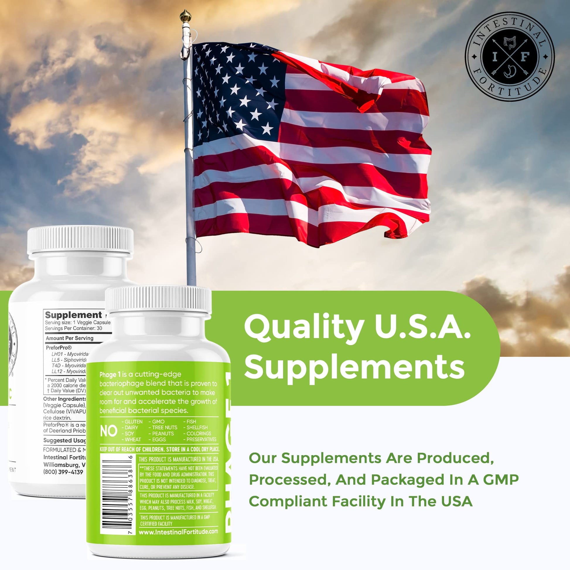 Intestinal Fortitude Phage 1 - Ultimate Gut Health Supplement, Total Restore Intestinal Defense, Patented Bacteriophage Blend for Gut Support, Digestive & Immune System Health, Destroy Bad Bacteria Intestinal Fortitude uk supplements