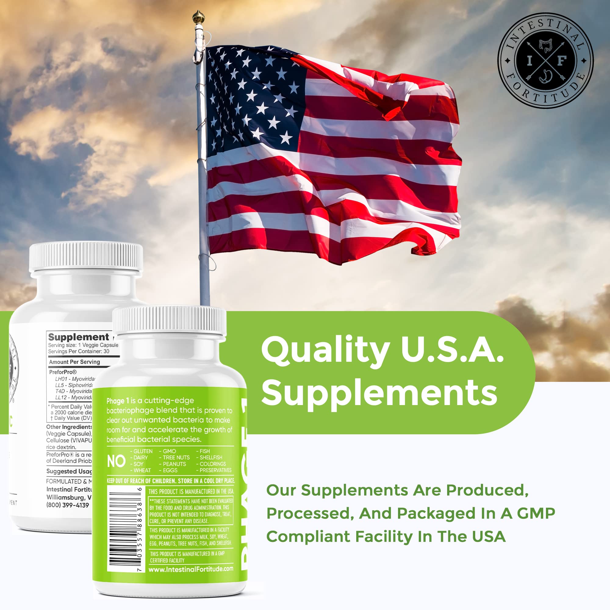 Intestinal Fortitude Phage 1 - Ultimate Gut Health Supplement, Total Restore Intestinal Defense, Patented Bacteriophage Blend for Gut Support, Digestive & Immune System Health, Destroy Bad Bacteria Intestinal Fortitude uk supplements