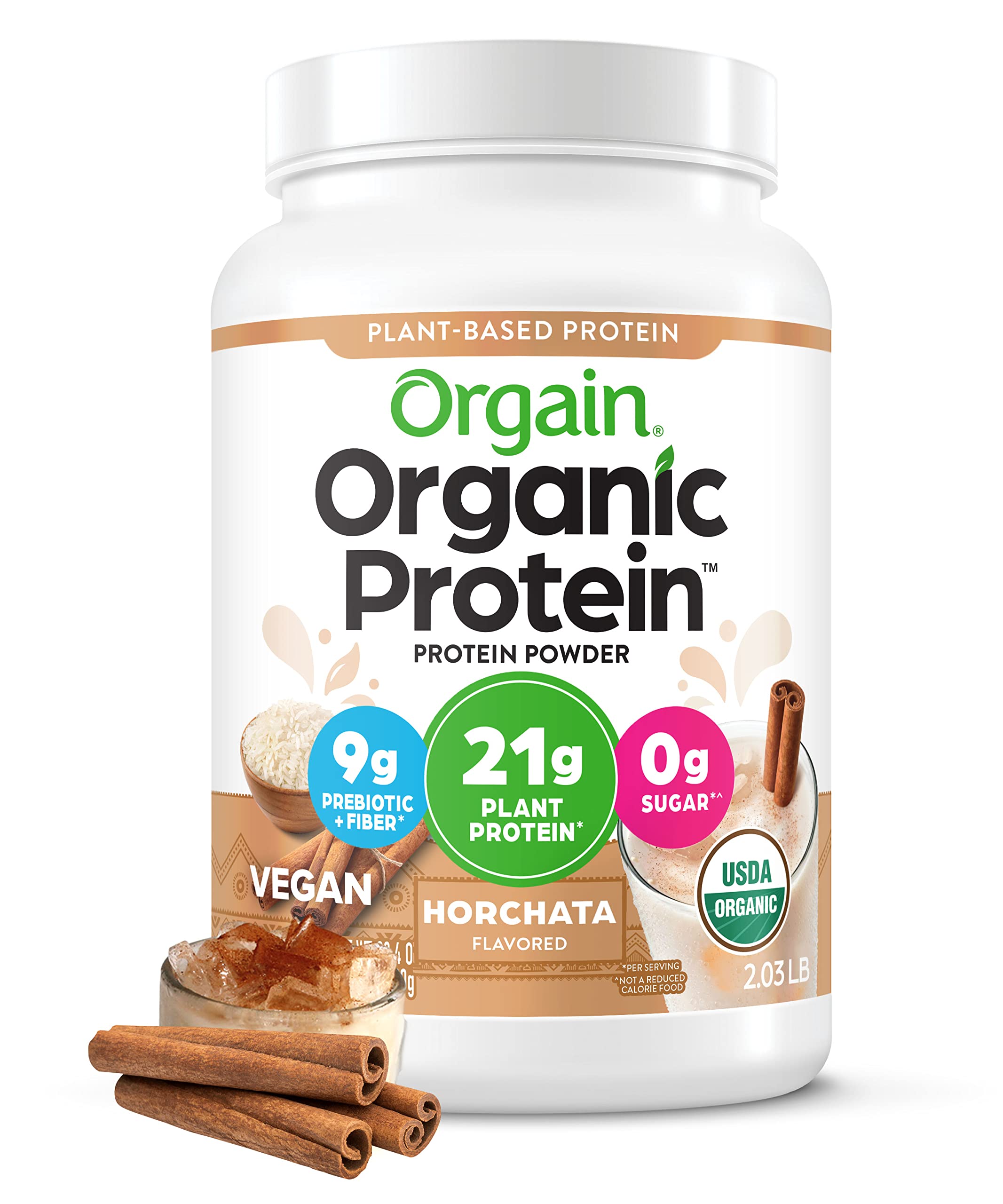 Orgain Organic Vegan Protein Powder, Horchata - 21g of Plant Based Protein, Low Net Orgain uk supplements