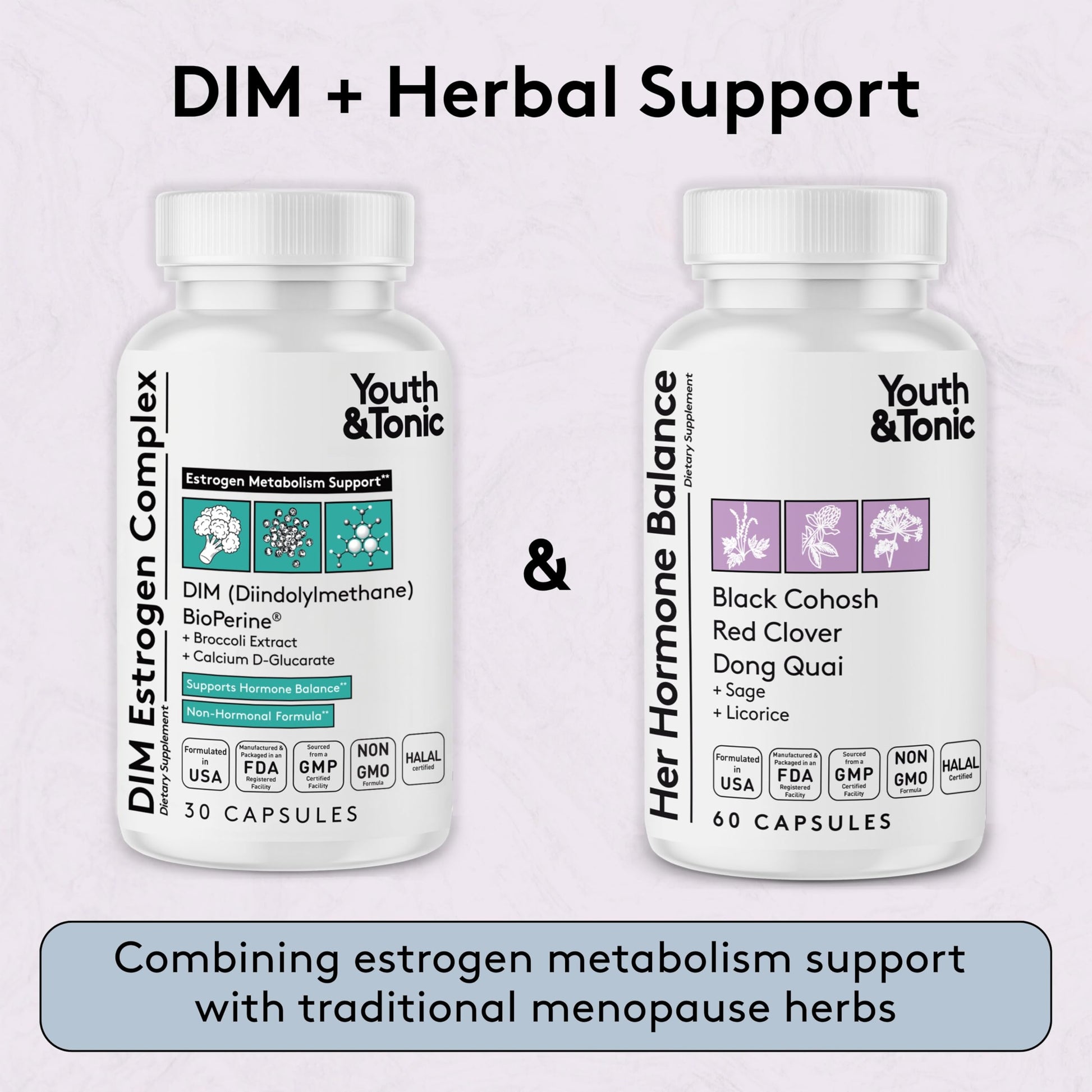 Youth & Tonic DIM Supplement for Women – Estrogen Metabolism & Hormonal Support – Menopause, Perimenopause & Premenopausal Bundle, 90 Capsules Youth & Tonic uk supplements
