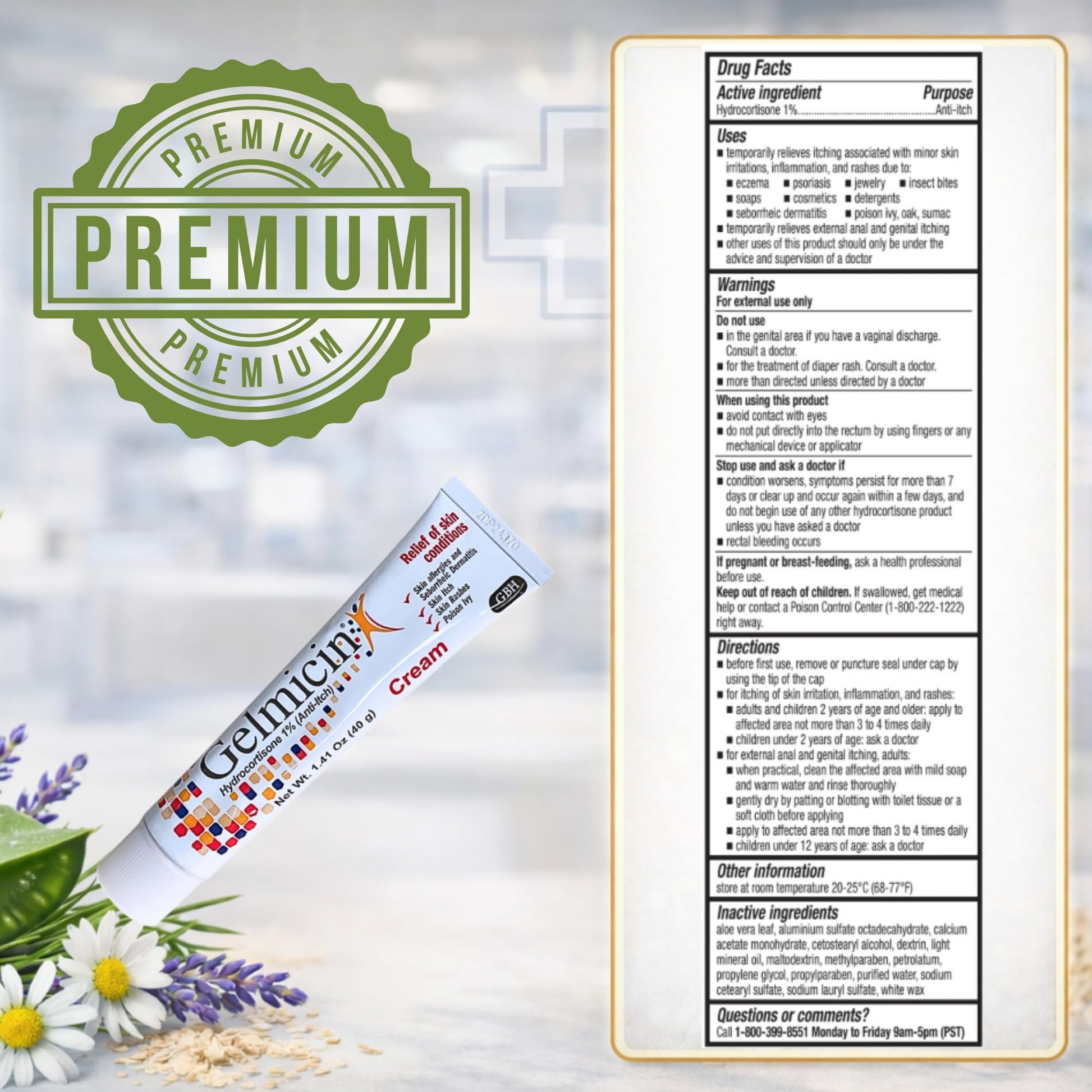 Gelmicin Cream 40g Skin Allergies, Skin Itch, Skin Rashes, Poison Ivy Relief- Contains 1.41 oz Gelmicin uk supplements