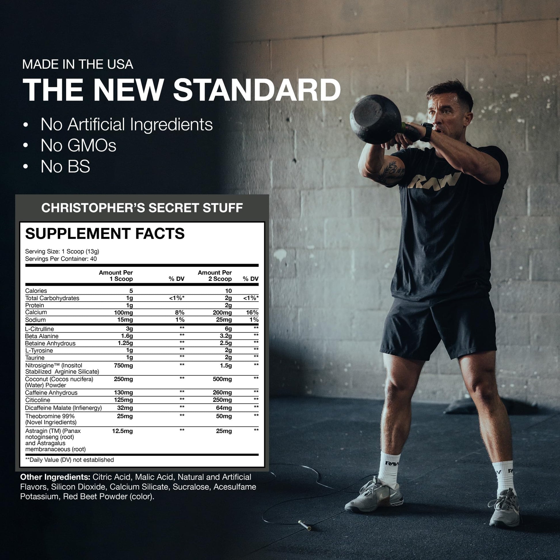 RAW Christopher's Secret Stuff Pre Workout Powder, Thavage (Tastes Like Winning) - Chris Bumstead CBUM Preworkout Supplement for Men & Women - Working Out, Hydration & Energy - 40 Servings RAW uk supplements