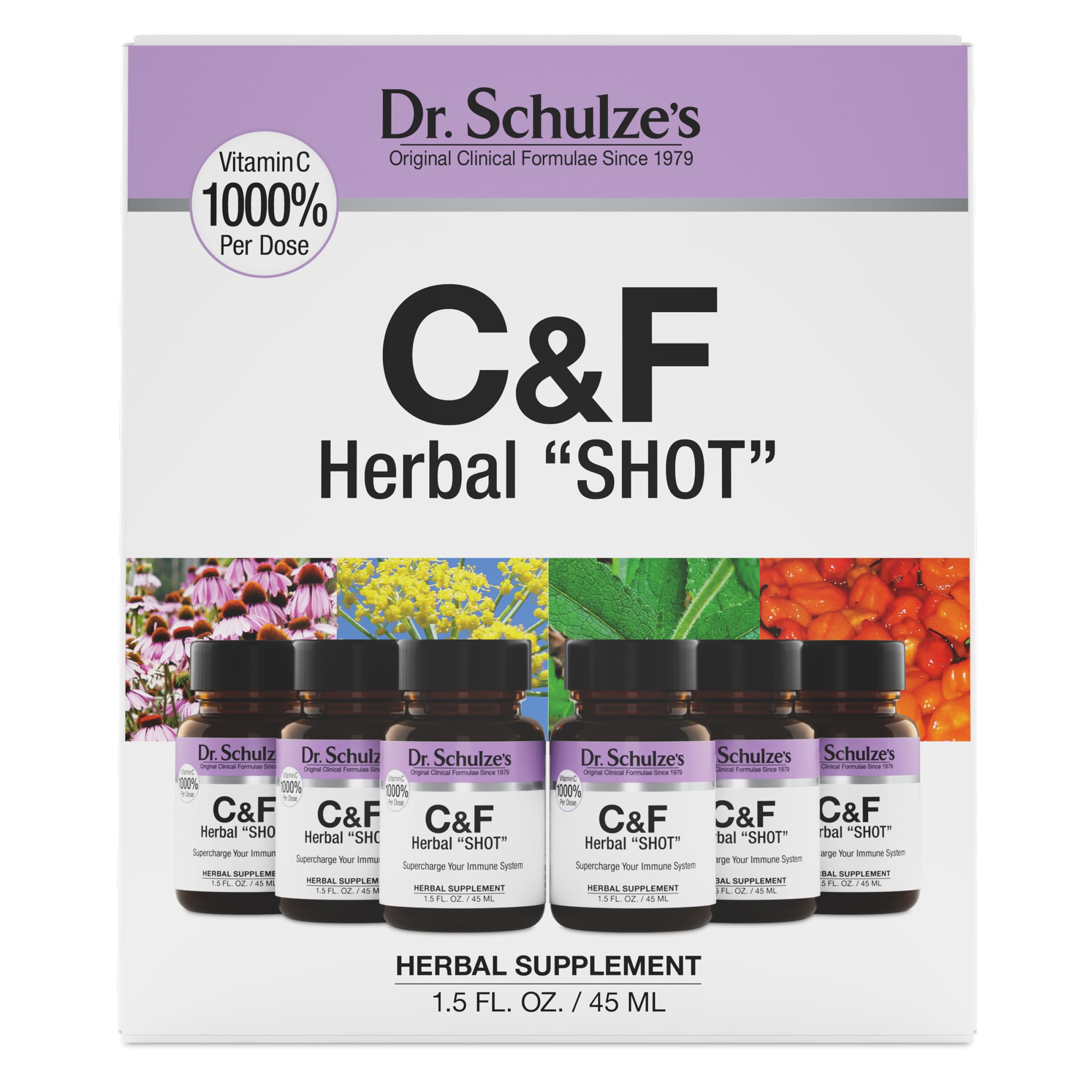 Dr. Schulze's Herbal Shot | Organic Extract | Gluten-Free & Non-GMO for Immune System Support | Total 9 Fl. Oz. | 6 Servings Dr. Schulze's uk supplements