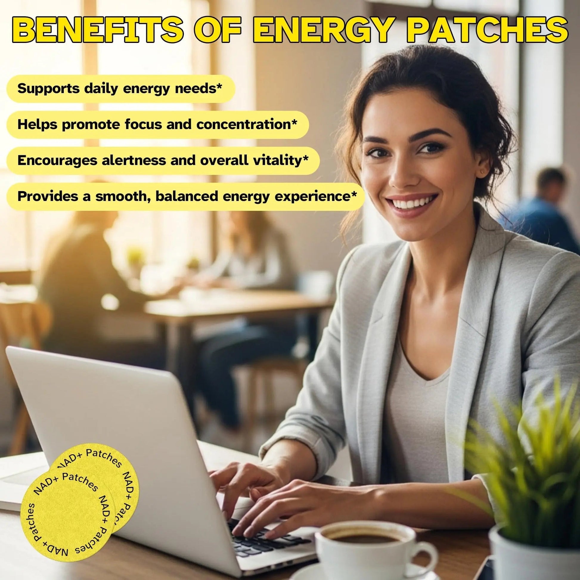 Energy Patches – 30 Plant-Based Patches with Biotin, Caffeine & Ginseng – Gentle Daily Support for Focus, Alertness & Vitality – Vegan Formula, 1 Month Supply Vitalumina uk supplements