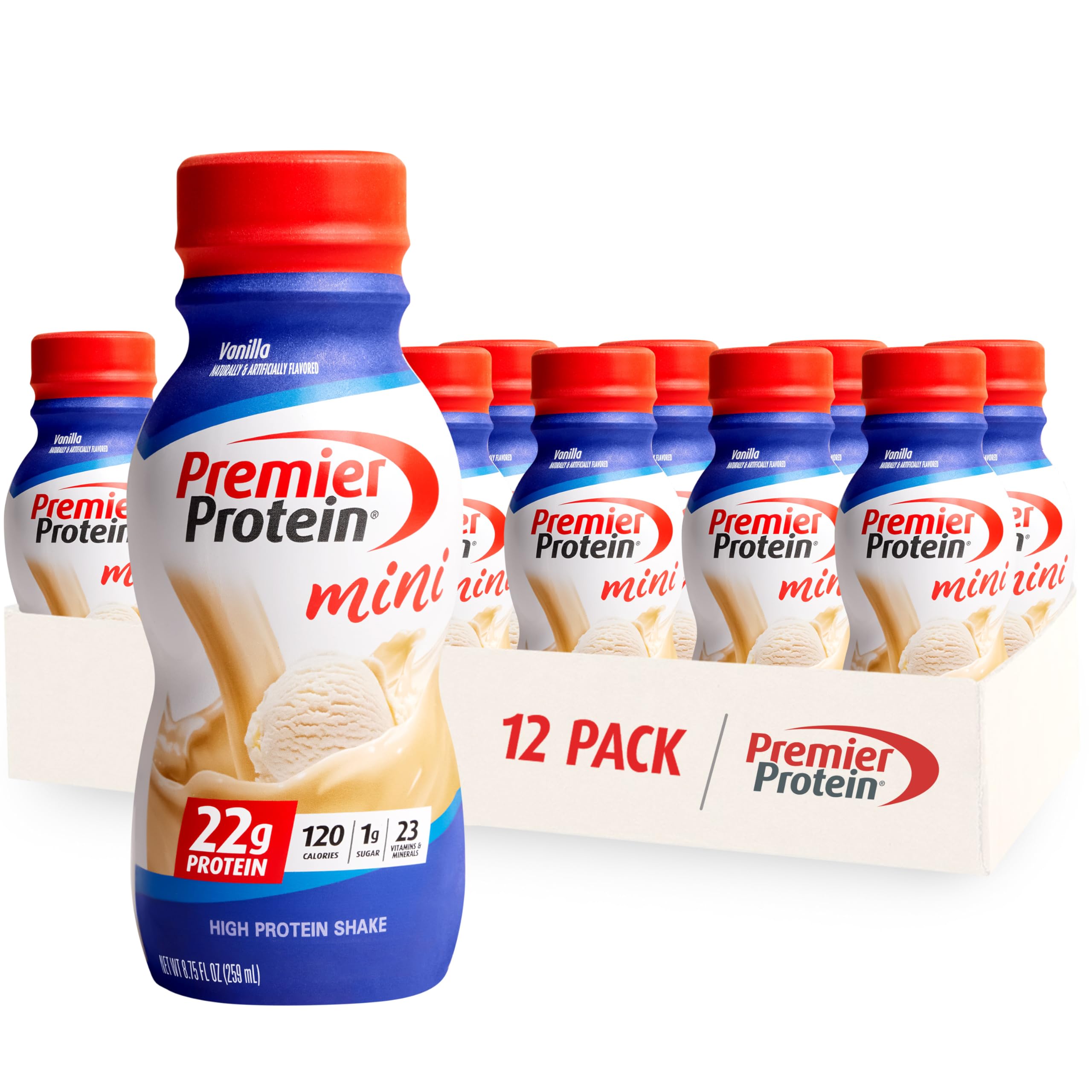 Premier Protein Shake MINIs, Vanilla, 22g Protein, 120 Calories, 1g Sugar, 8.75fl oz Premier Protein uk supplements