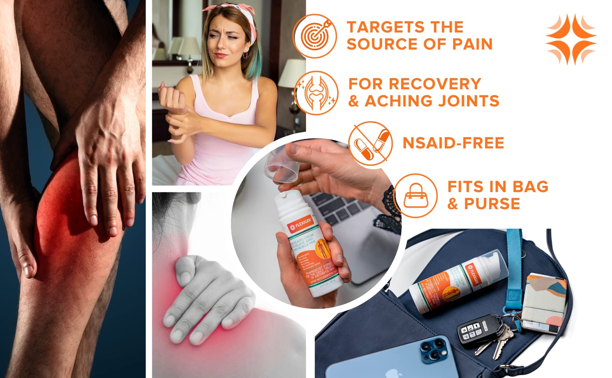 FLEXIGEN Pain Cream Lotion 3-Pack – Natural Menthol Formula with Frankincense & Essential Oils – Fast-Acting, Non-Greasy, Pleasant Scent FLEXIGEN uk supplements