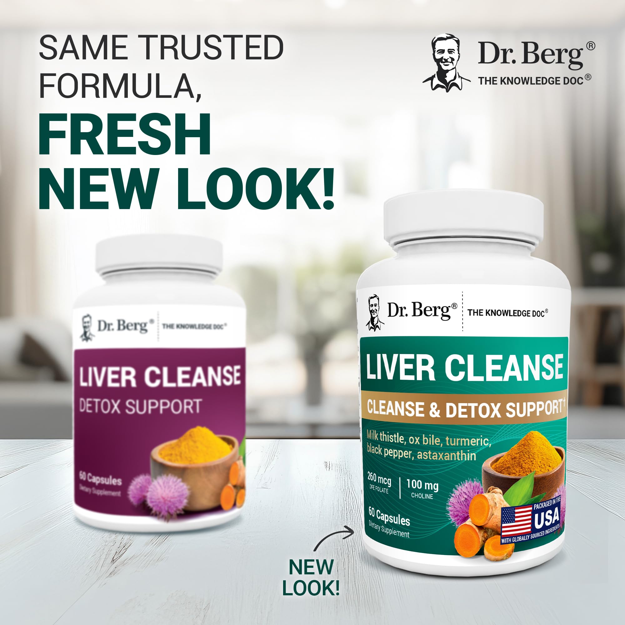 Dr. Berg Liver Cleanse Detox Capsules w/Unique Blend of Milk Thistle, Ox Bile & Folate - Liver Supplement Includes Turmeric, Black Pepper & Choline - 60 Capsules Dr. Berg Nutritionals uk supplements