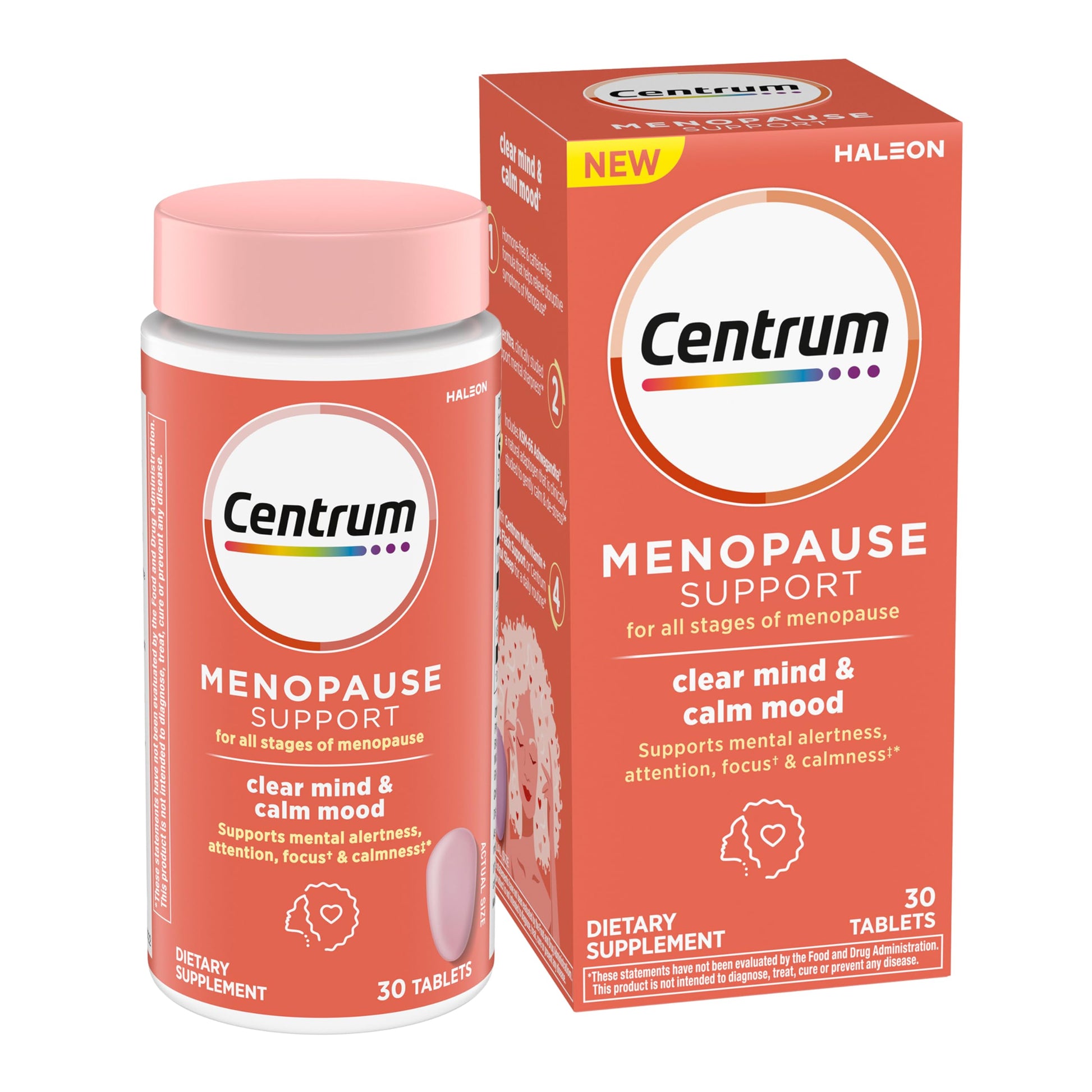 Centrum Clear Mind and Calm Mood Menopause Support Tablets, with Clinically Studied enXtra, 30 Count Centrum uk supplements