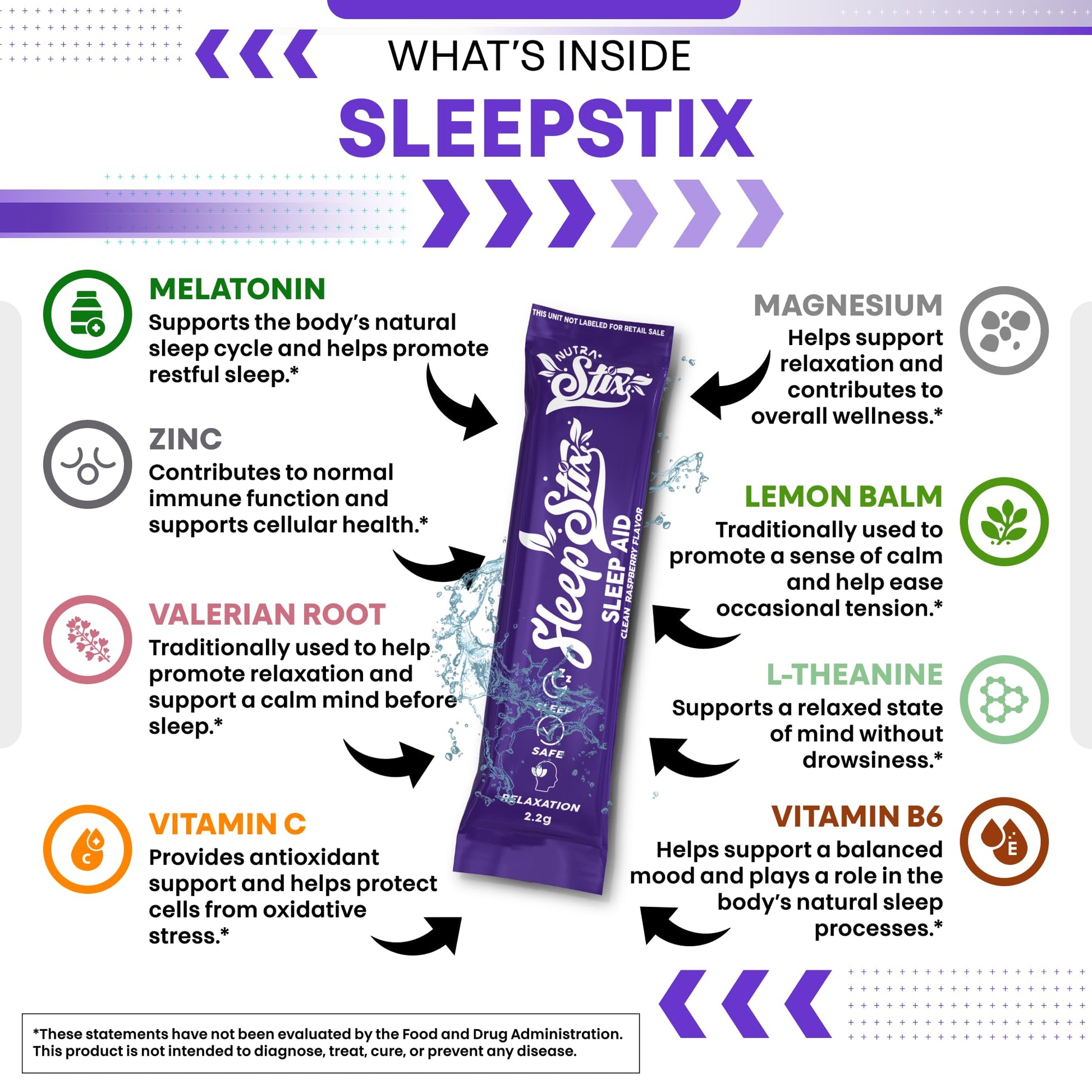 Sleep Aid Melatonin Powder Tryptophan Glycine Valerian Root Magnesium For Sleep Lemon Balm L Theanine Magnesium Glycinate Zinc Sleep Aid Myo Inositol GABACalm B6 5 HTP Stress Relief 20 Stix Clean Nutraceuticals uk supplements
