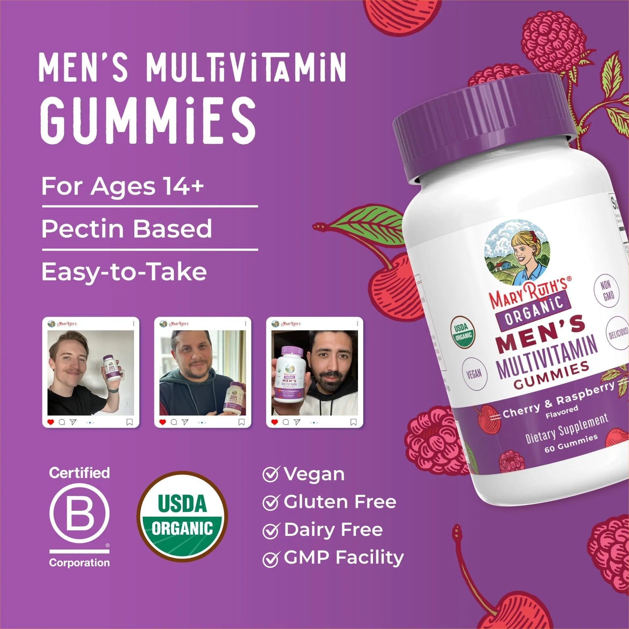 MaryRuth Organics Mens Vitamin Gummy | USDA | Vegan | Daily Multivitamins for Immune Support MaryRuth Organics uk supplements
