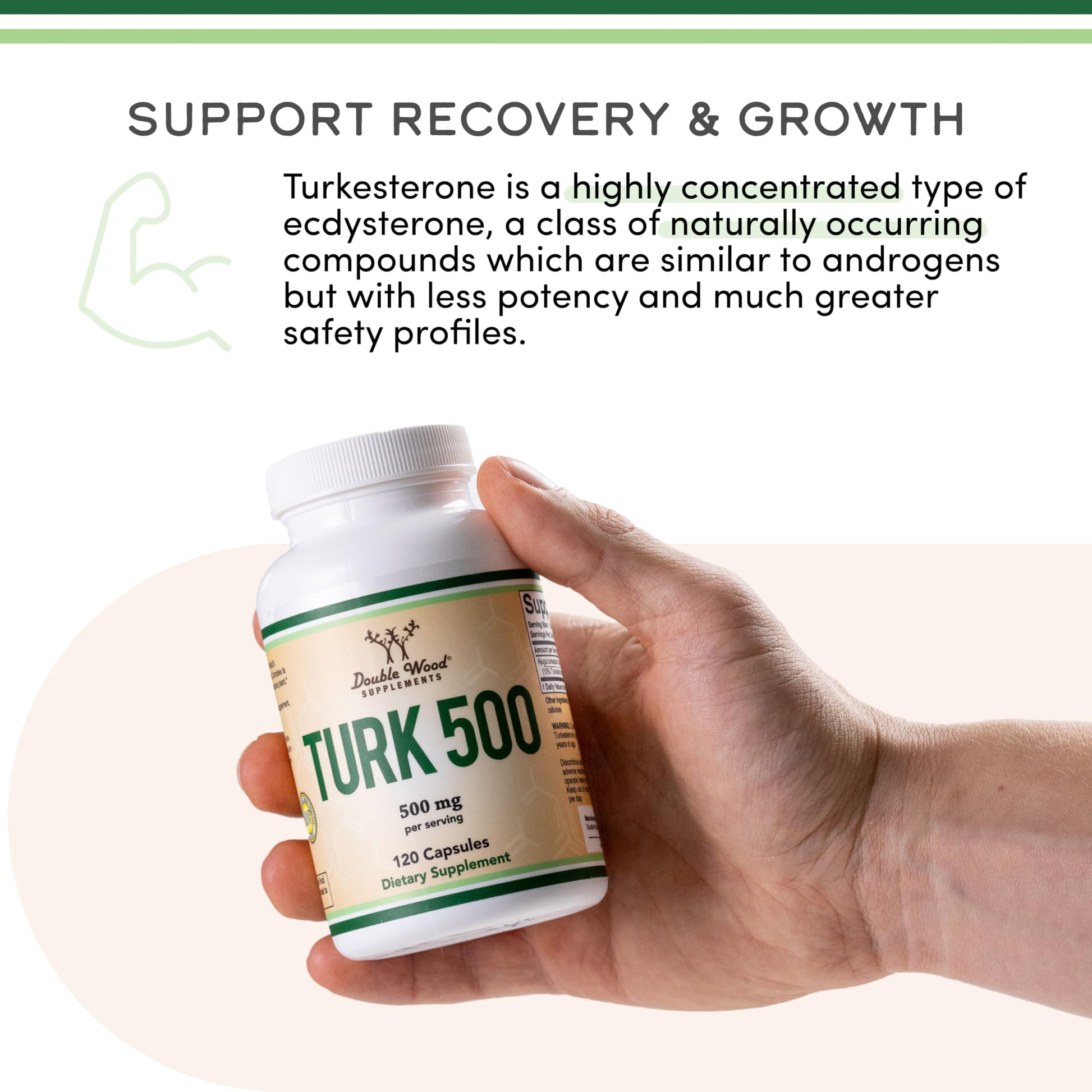 Turkesterone Supplement 500mg, 120 Capsules (Ajuga Turkestanica Extract Std. to 10% Turkesterone) Similar to Ecdysterone for Men's Health Support (Manufactured and Tested in the USA) by Double Wood Double Wood Supplements uk supplements