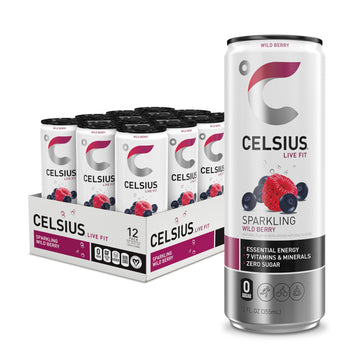 CELSIUS Sparkling Wild Berry, Functional Essential Energy Drink 12 Fl Oz (Pack of 12) CELSIUS uk supplements