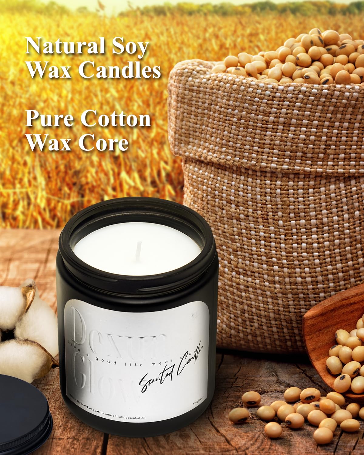 Aromatherapy Candle, Handcrafted with Natural Soy Wax and Essential Oils for Home Scented Appreciation Dexun Glow uk supplements