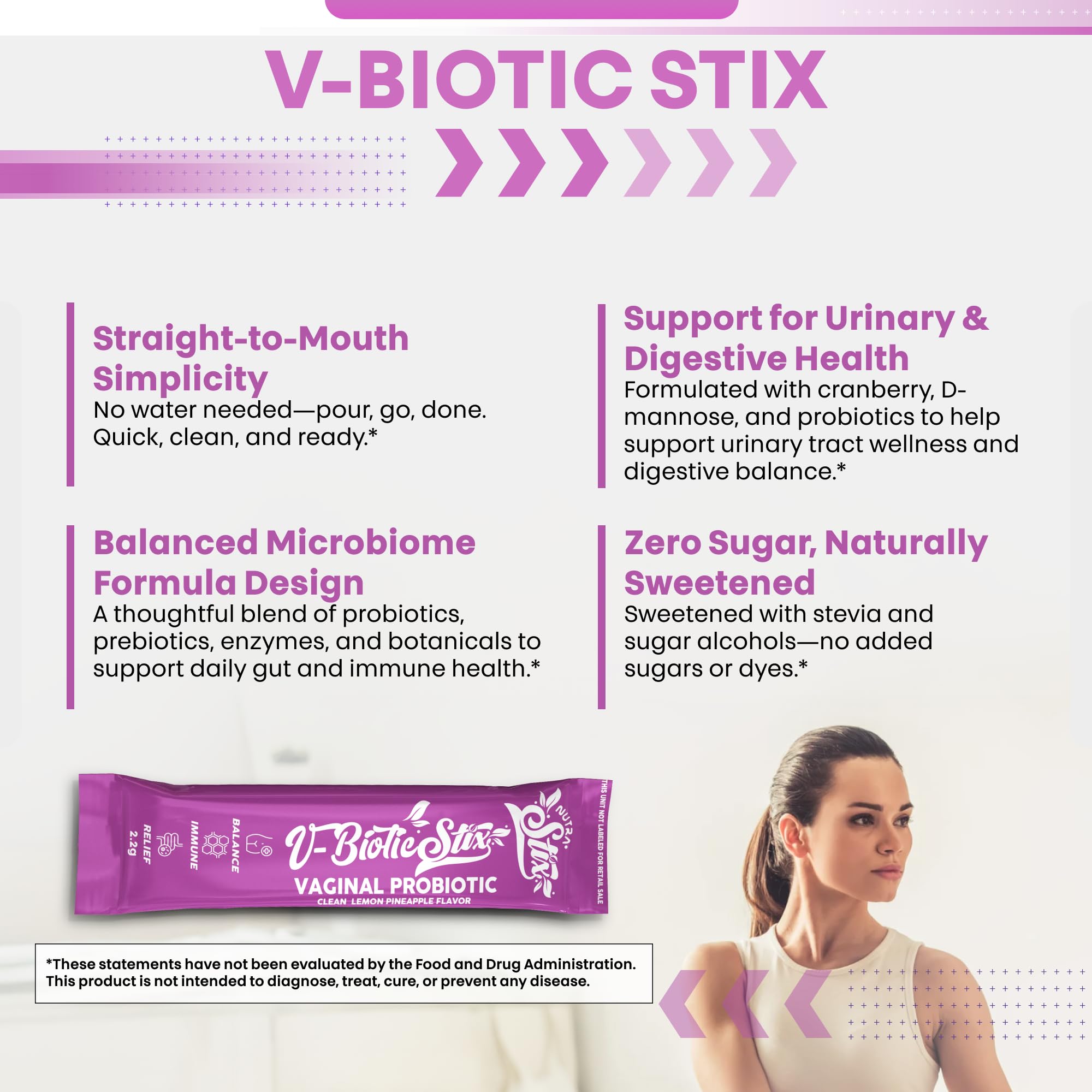 Clean Nutraceuticals Vaginal Probiotics for Women with Cranberry Extract, D-Mannose, Prebiotics, pH Balance for Women, Vaginal Health – Womens Probiotic Alternative to Gummies - 20 Stix Clean Nutraceuticals uk supplements