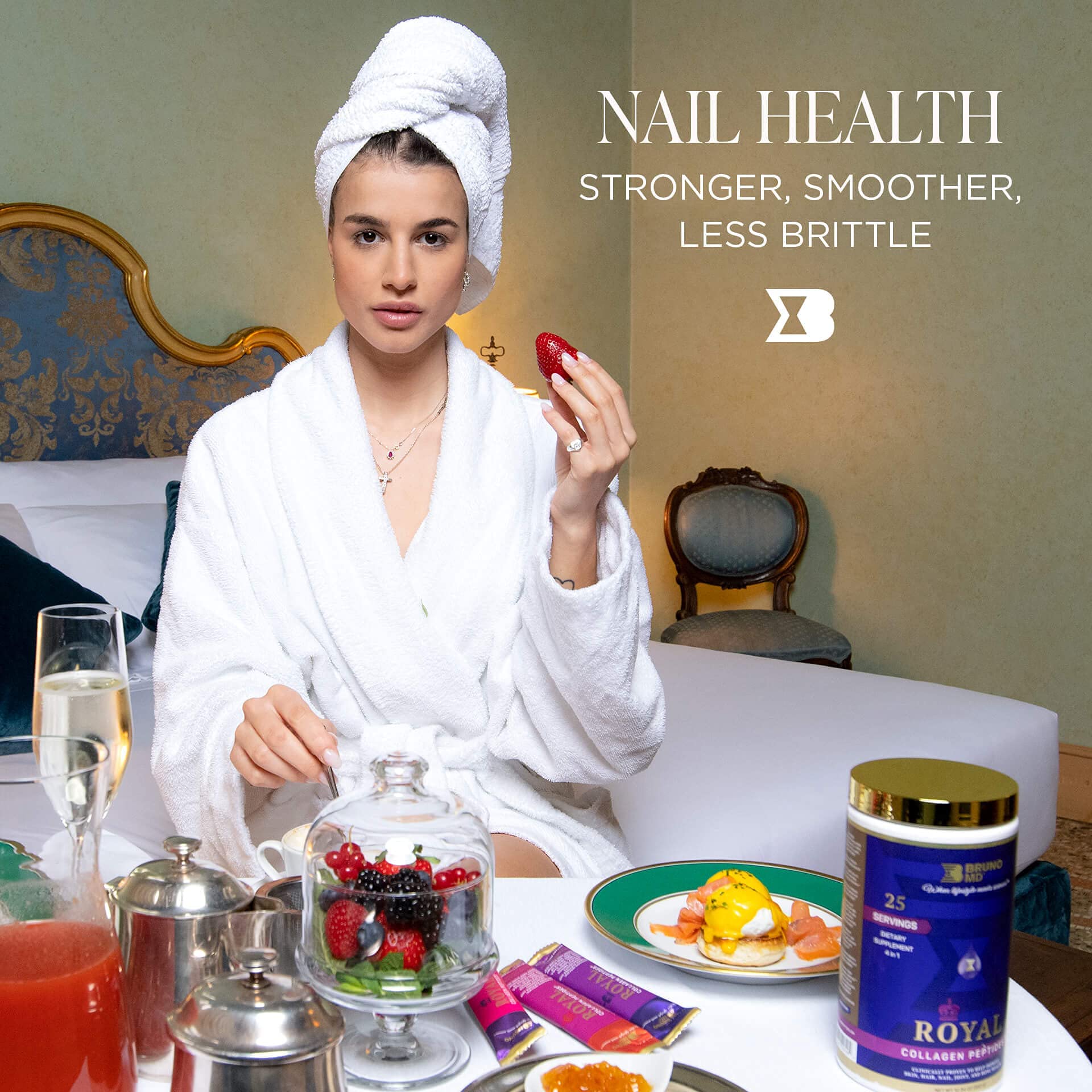 Bruno MD Royal Collagen Peptides, Clinically proven, Dietary Supplement, Improves Skin & Cellulite, European Sourced, Improves the Look of Hair & Nails, Blended with Vitamin C, Bone & Joint Supplement BRUNO MD uk supplements
