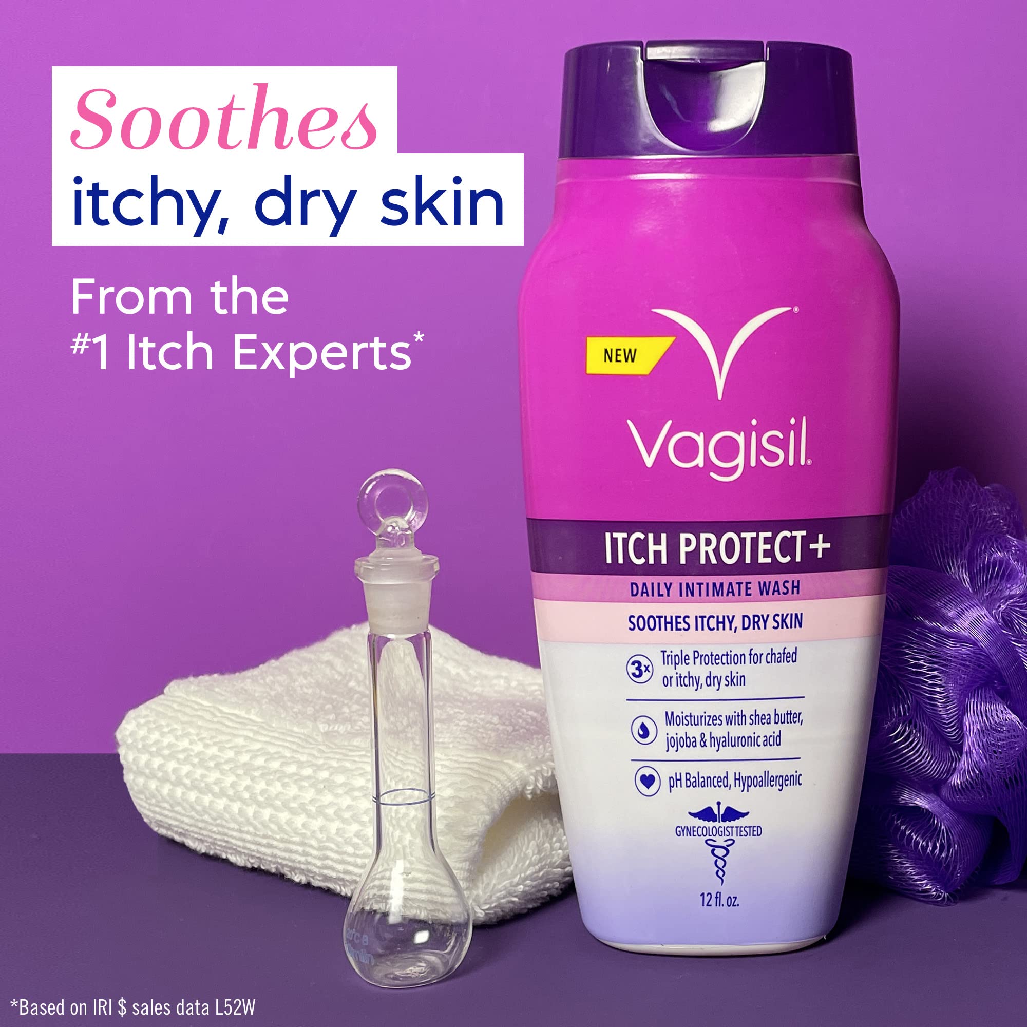 Vagisil Feminine Wash for Intimate Area Hygiene and Itchy, Dry Skin, Itch Protect+ Crème Wash Vagisil uk supplements