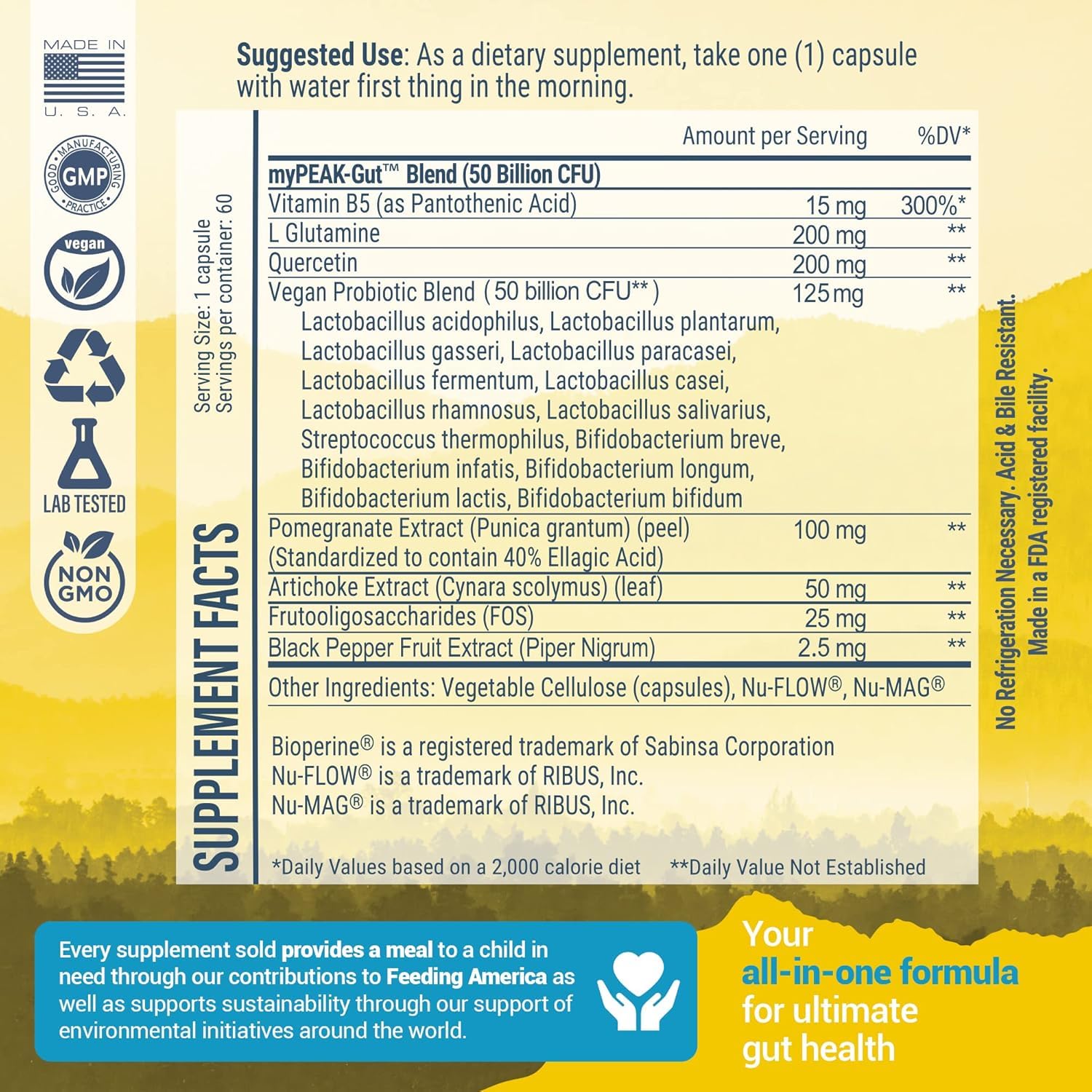myPEAK PeakBiotic: The Ultimate Vegan Synbiotic with 50 Billion CFU Probiotics Prebiotics Postbiotics Modbiotics and Gut Lining to Enhance Digestion, Skin, and Mood with 2-Month Supply, 60 Capsules myPEAK uk supplements