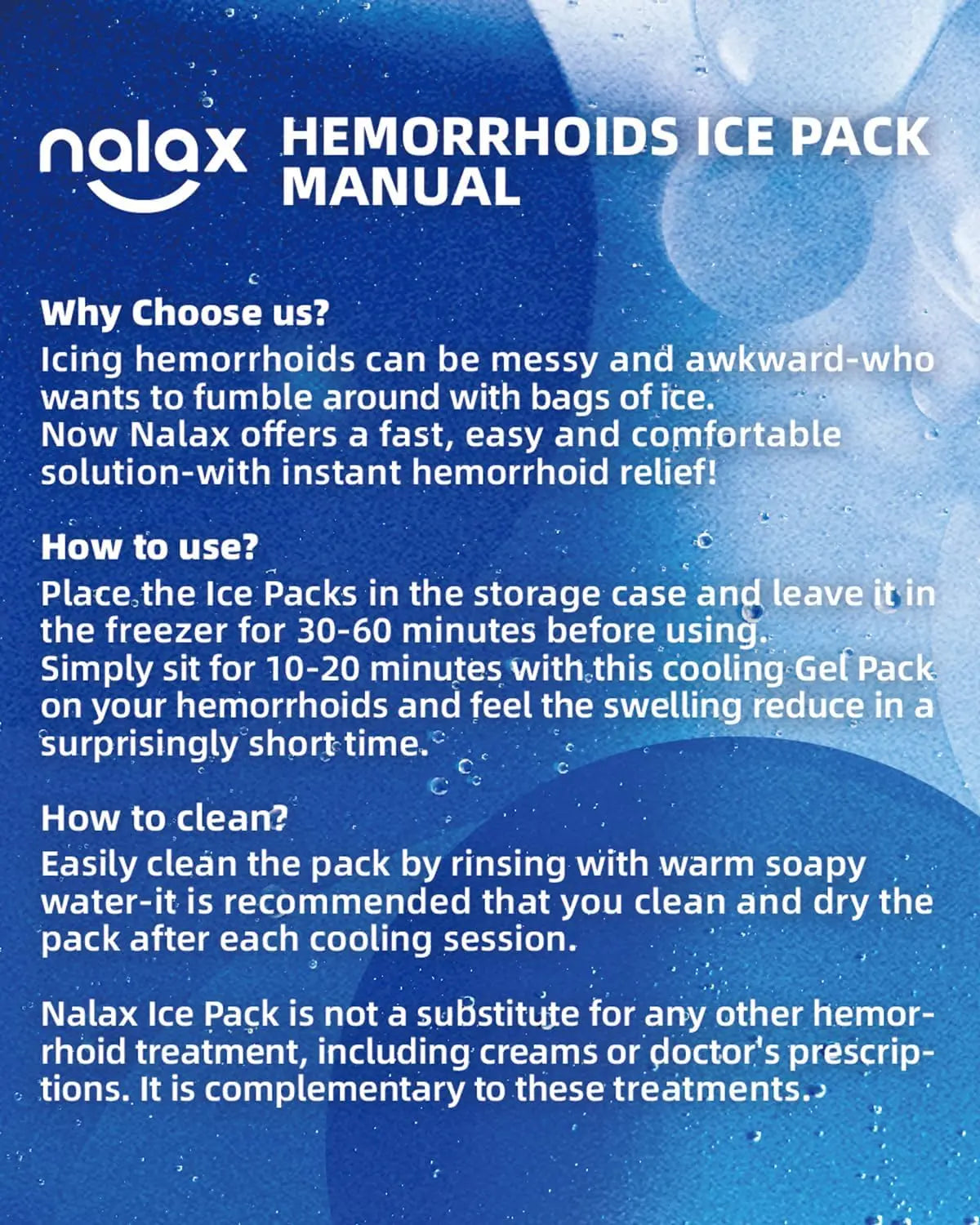 nalax Hemorrhoid Treatment Ice Pack for Fast Relief, FSA-HSA Eligible Cooling Gel Pads, Ultra-Soft, No Mess, Home Use for Hemorrhoid Sufferers & New Moms with Hemorrhoids, Includes 2 Storage Cases nalax uk supplements