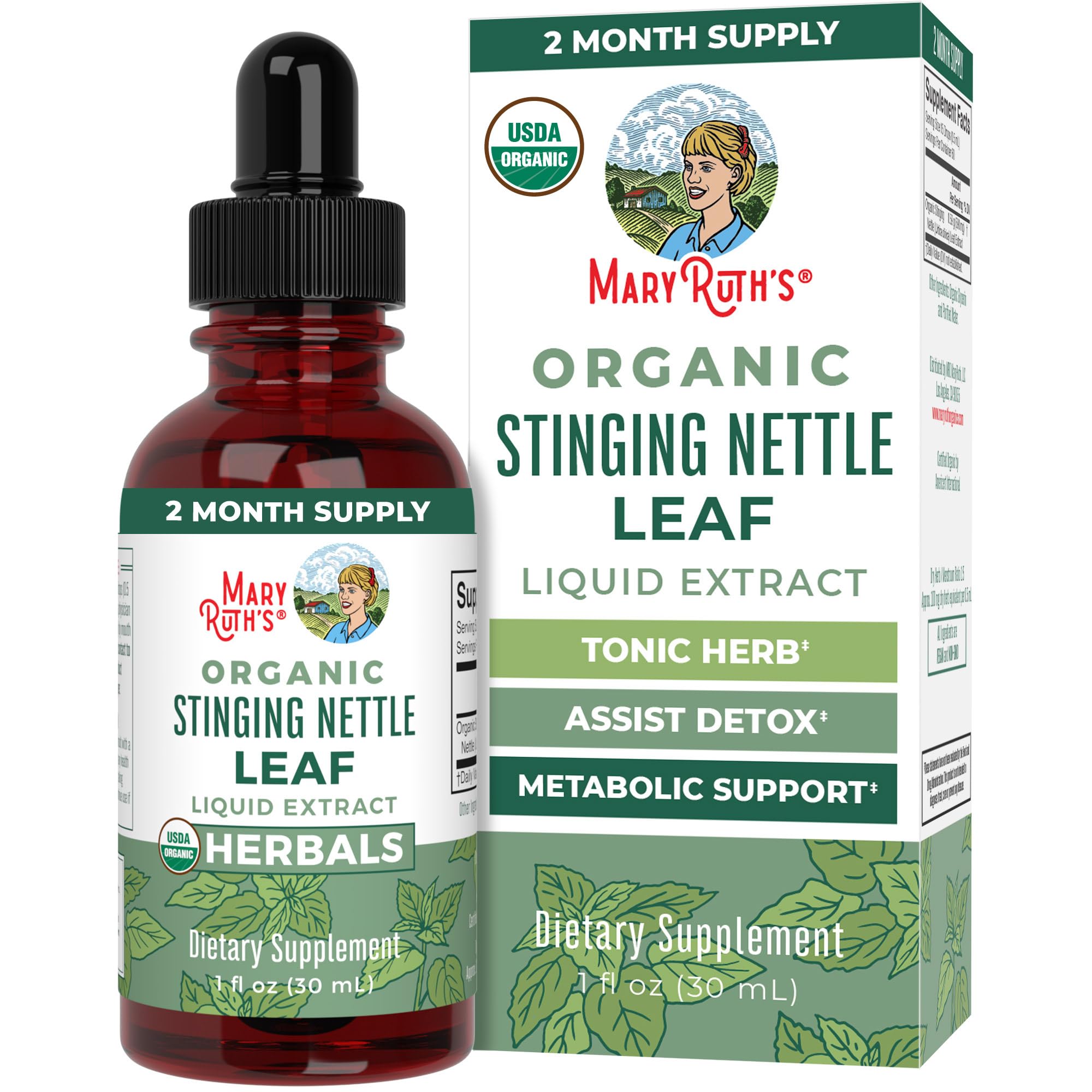 MaryRuth Organics Stinging Nettle Leaf Extract | Detox Supplement Herbal Drops | USDA Organic | Vegan | Non-GMO | Gluten Free | 1 Fluid Oz MARYRUTH'S uk supplements