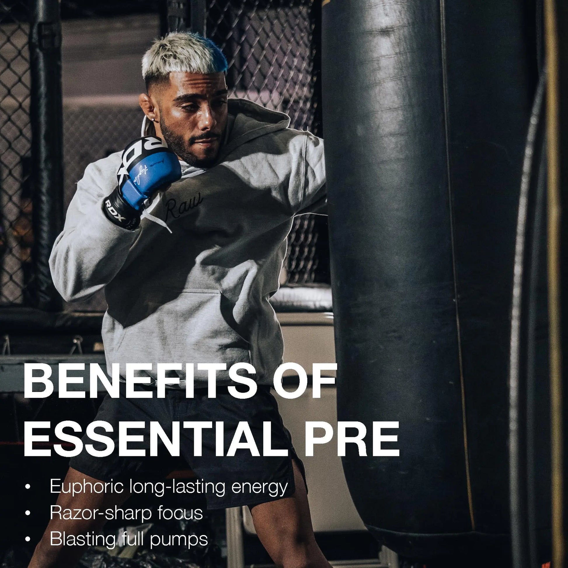 RAW Essential Pre-Workout Powder (Champion Mentality) - Chris Bumstead Sports Nutrition Supplement for Men & Women - Preworkout Energy Powder with Caffein RAW uk supplements