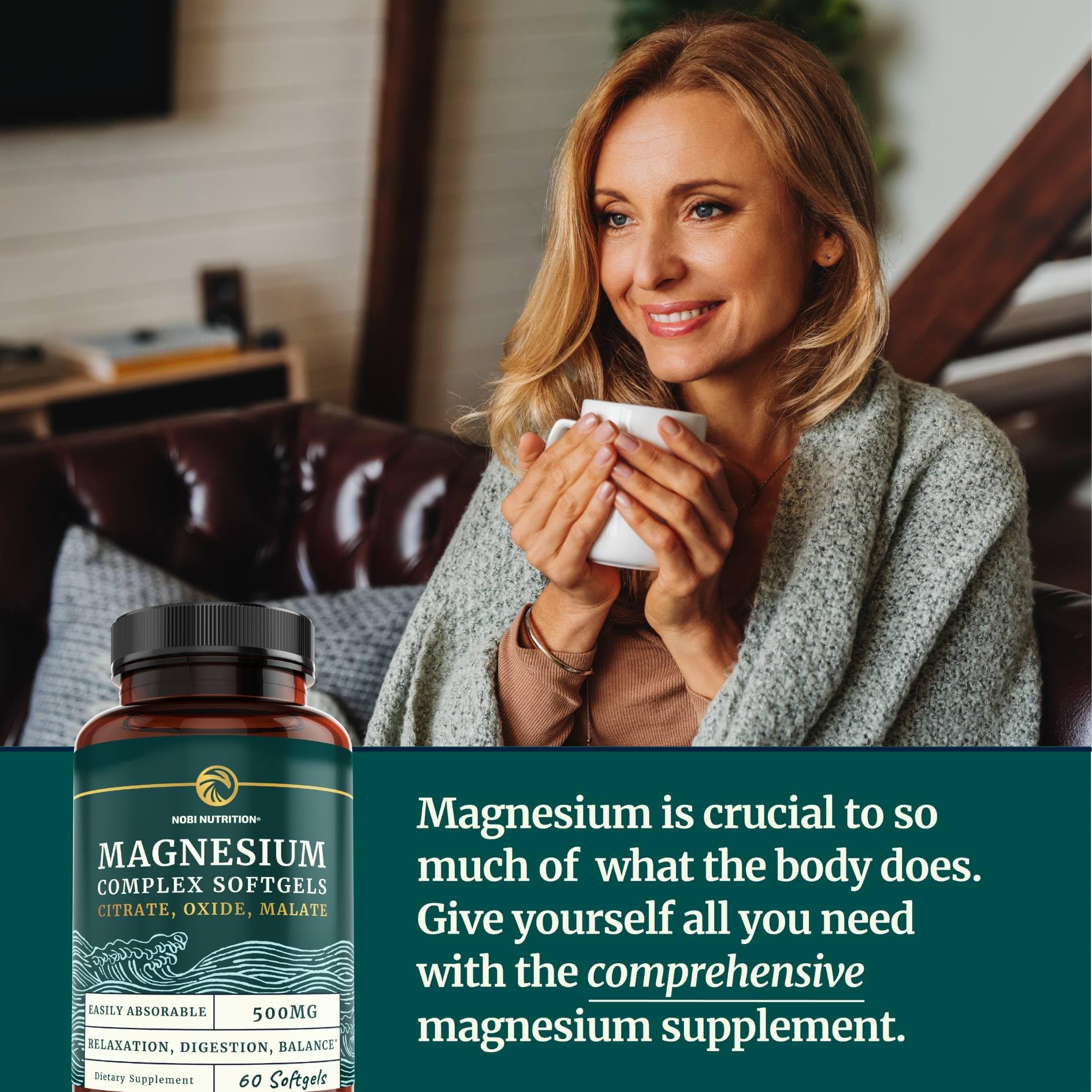 Triple Magnesium Softgels | Citrate, Malate, & Oxide | Highly Absorbable Magnesium Nobi Nutrition uk supplements