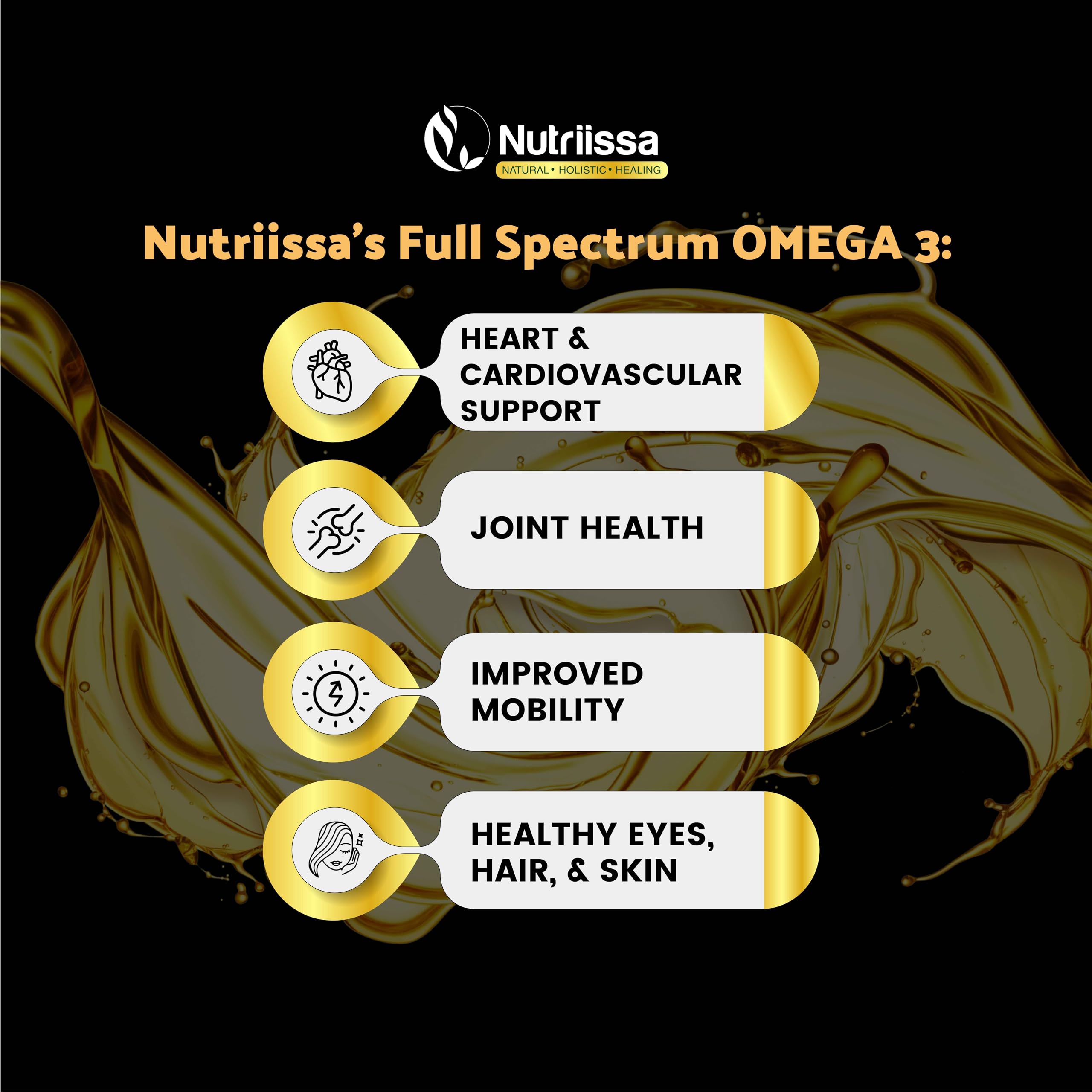 Nutriissa Omega 3 - Full Spectrum - 180 Count - High Concentrate Formula Fish Oil, Krill Oil Nutriissa uk supplements