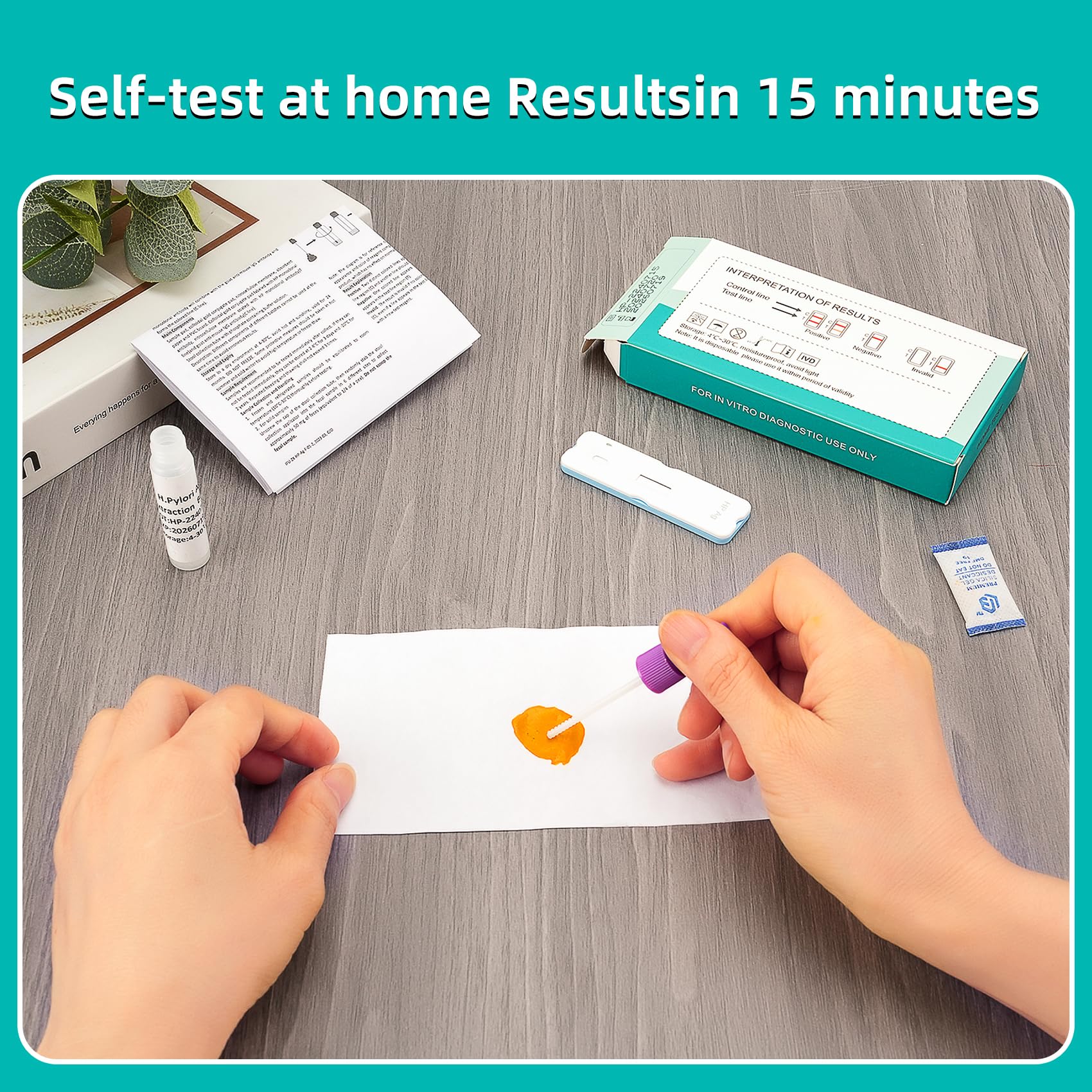 H. Pylori Helicobacter Pylori Stool 3 Test Kit, 10-15 Minutes, Highly Accurate, Easy to Use, Home Testing, No Lab Visit Required Evuioas uk supplements