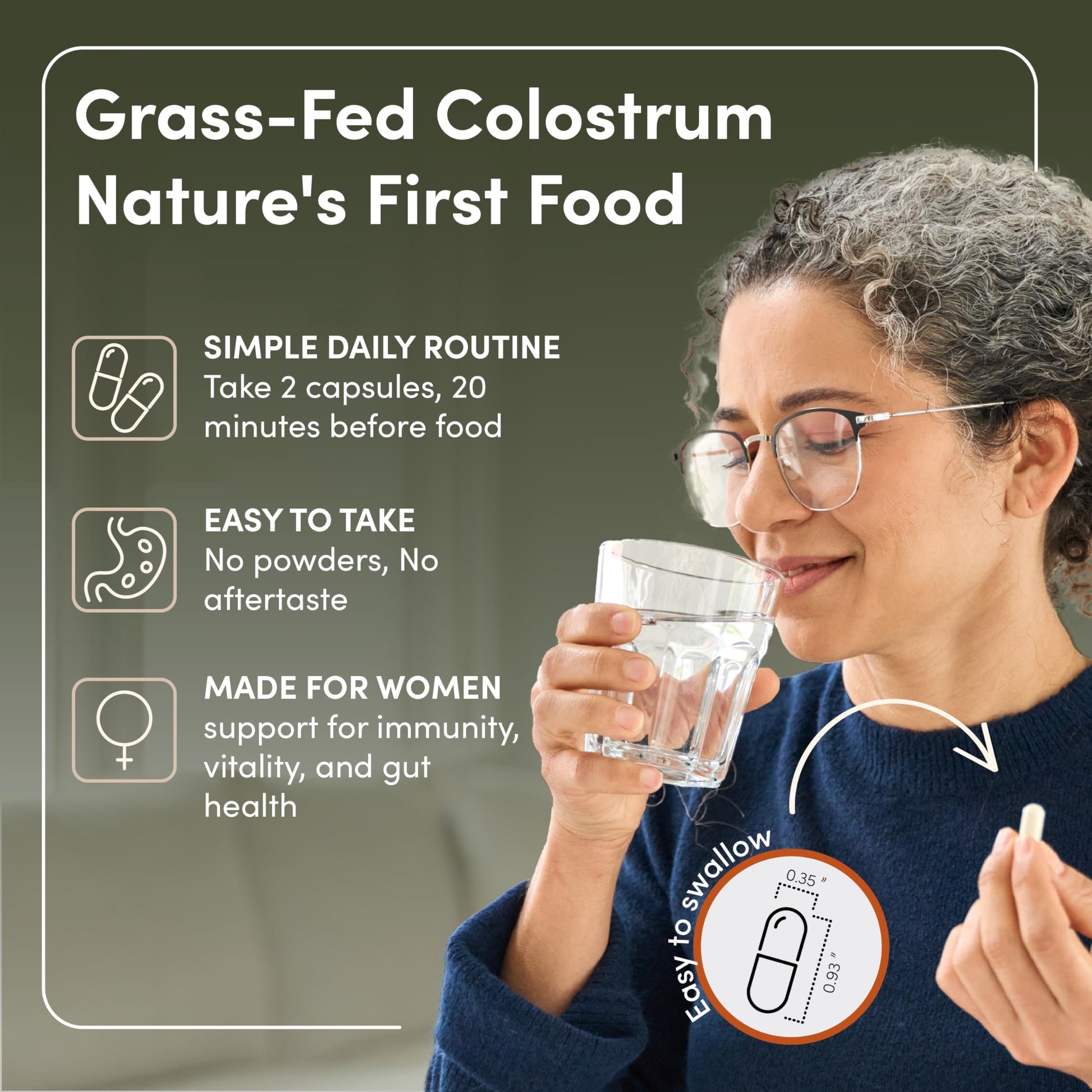 Rhea Bovine Colostrum Supplement for Women, Colostrum Capsules for Gut Health, Digestion, Bloating, Beauty, Immune Support, Bovine Colostrum for Humans, Colostrum Pills (60caps) RHEASILVIA uk supplements