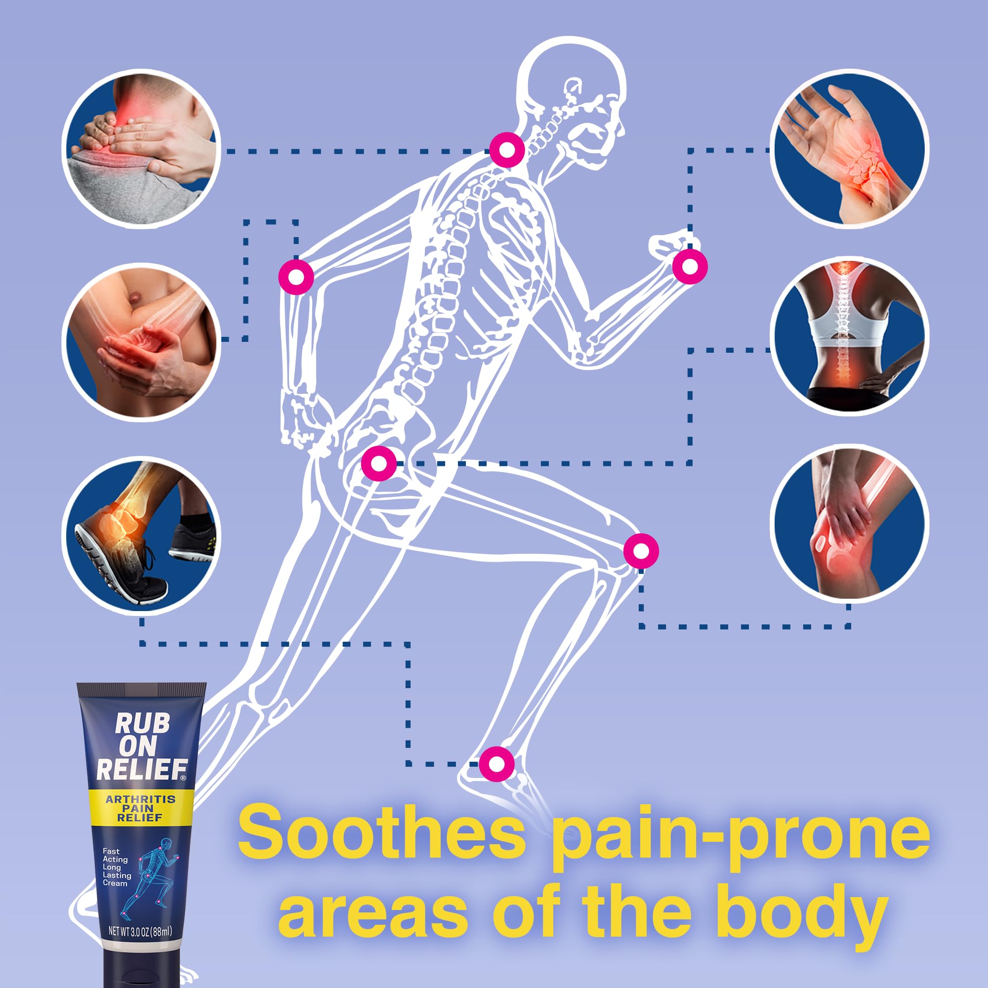 RUB ON RELIEF & HEAL-N-SOOTHE Bundle - Topical Pain Relief Cream for Joints, Knees, Shoulders and Back plus Proteolytic Enzymes for Joint Support for Men and Women - 2-Pack, 3oz Cream & 90 Capsules HEAL-N-SOOTHE uk supplements