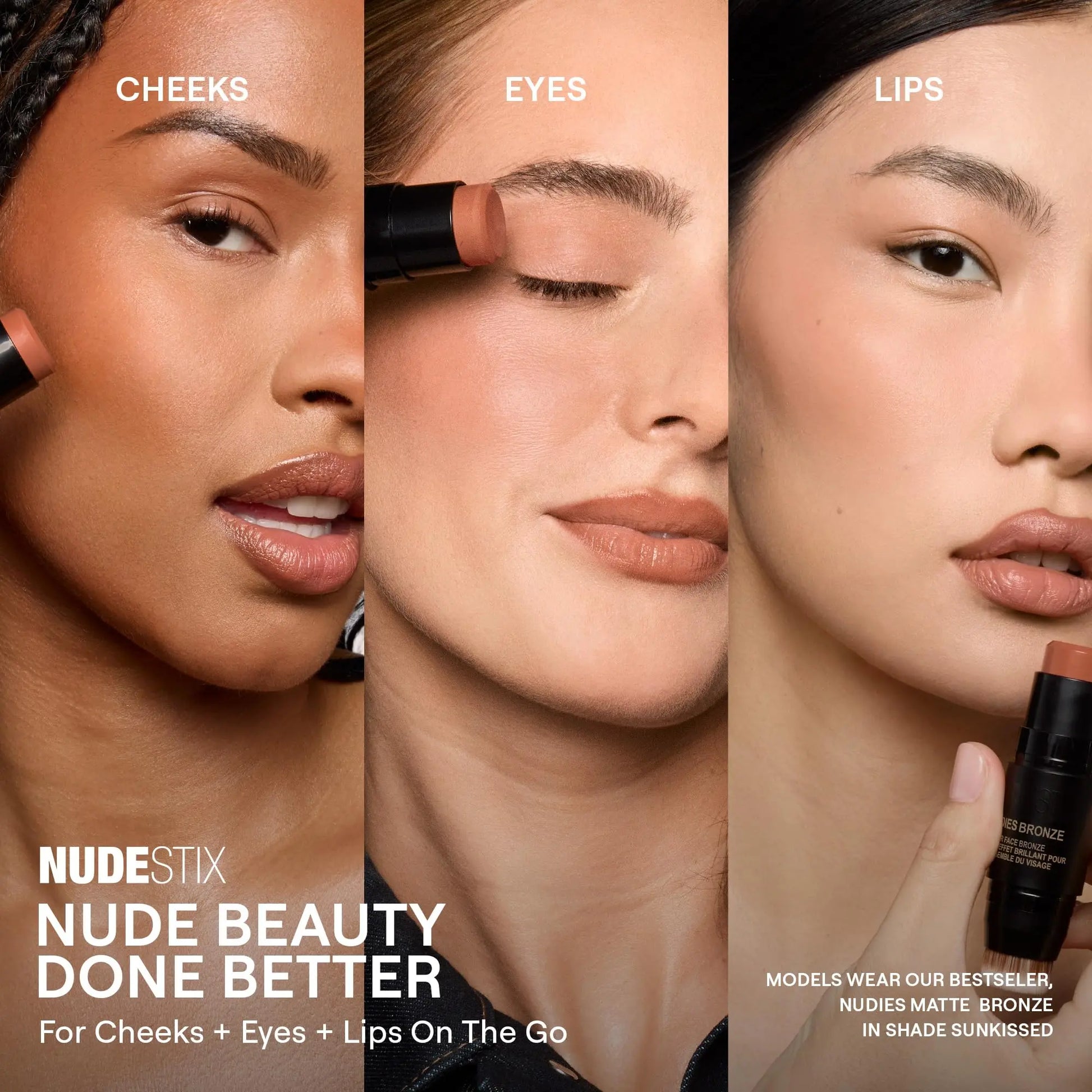 Nudestix Nudies Bronze All Over Matte Bronzing Stick – 3-in-1 Cream Bronzer for Cheeks, Eyes & Lips with Built-In Brush | Natural Contour & Sun-Kissed Glow | Bondi Bae Nudestix uk supplements