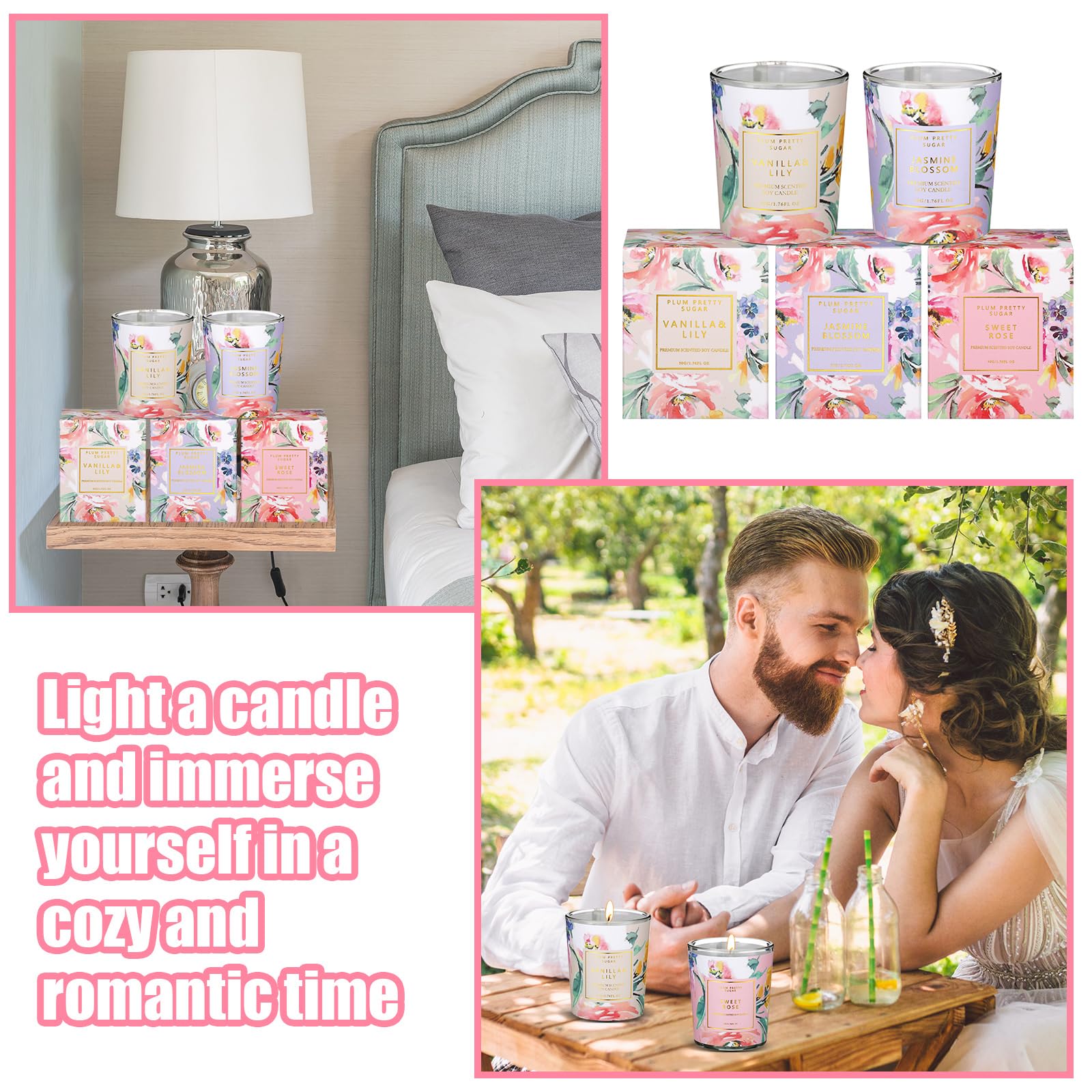 MTLEE 24 Pcs Candles for Home Scented Candle Gifts for Women Bulk 8 Long Lasting Aromatherapy Jar MTLEE uk supplements