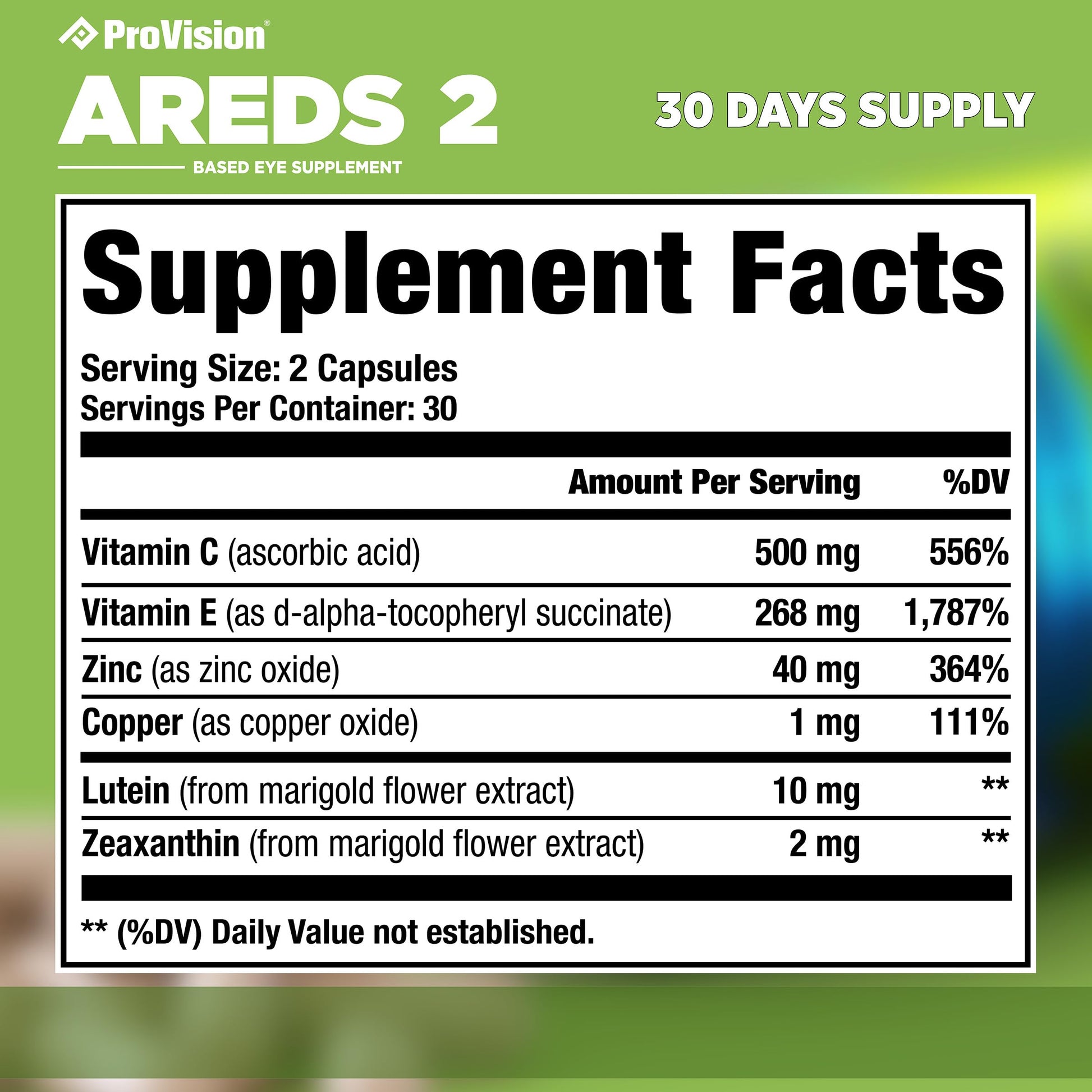 Provision AREDS 2 Eye Vitamins - Enhance Vision Supplements - Lutein Zeaxanthin Vision Complex - 60 Eye Supplement Capsules ProVision uk supplements
