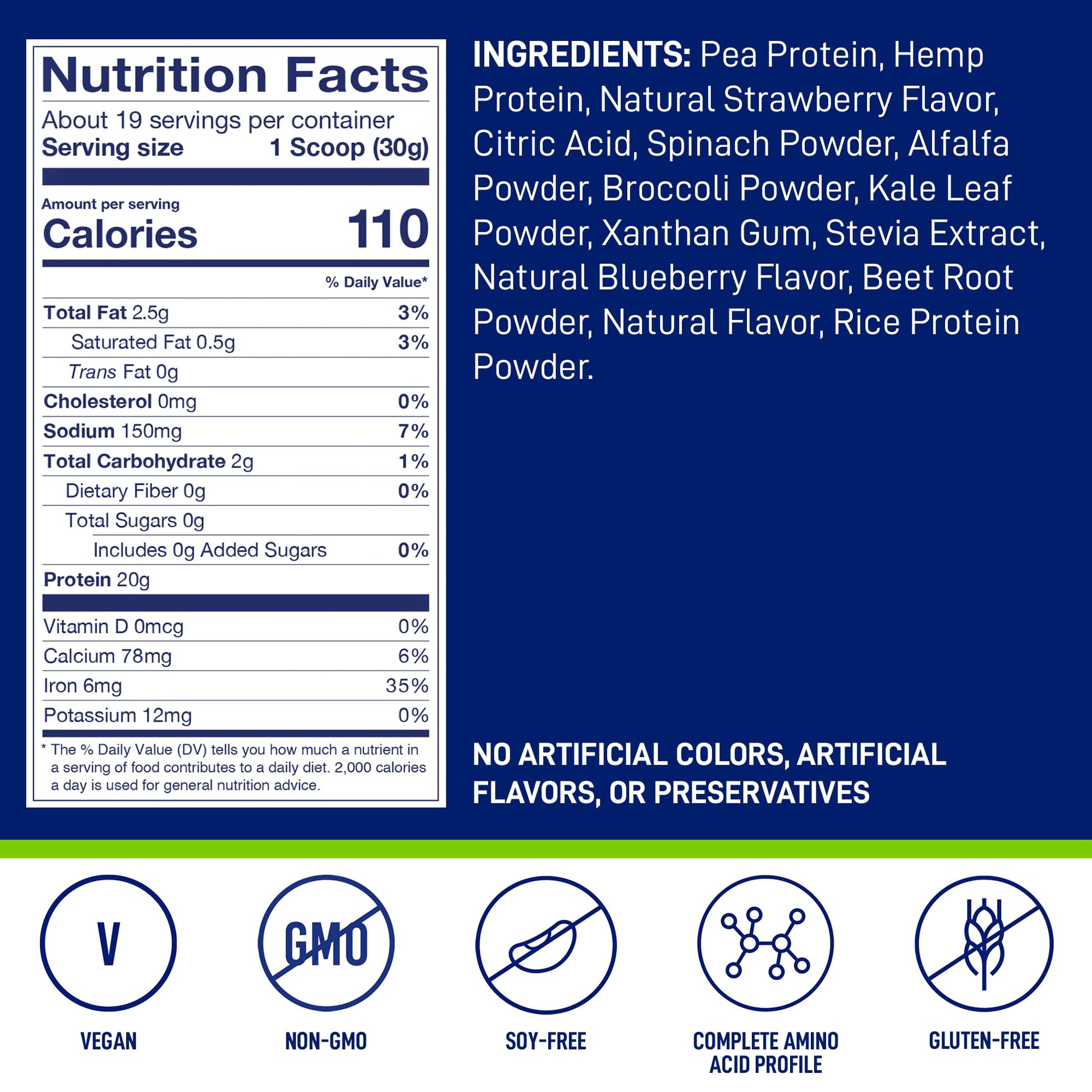 LeanFit Plant-Based Protein & Greens, Natural Berry, 20g Protein, 19 Servings, 1.25 Pound LeanFit uk supplements