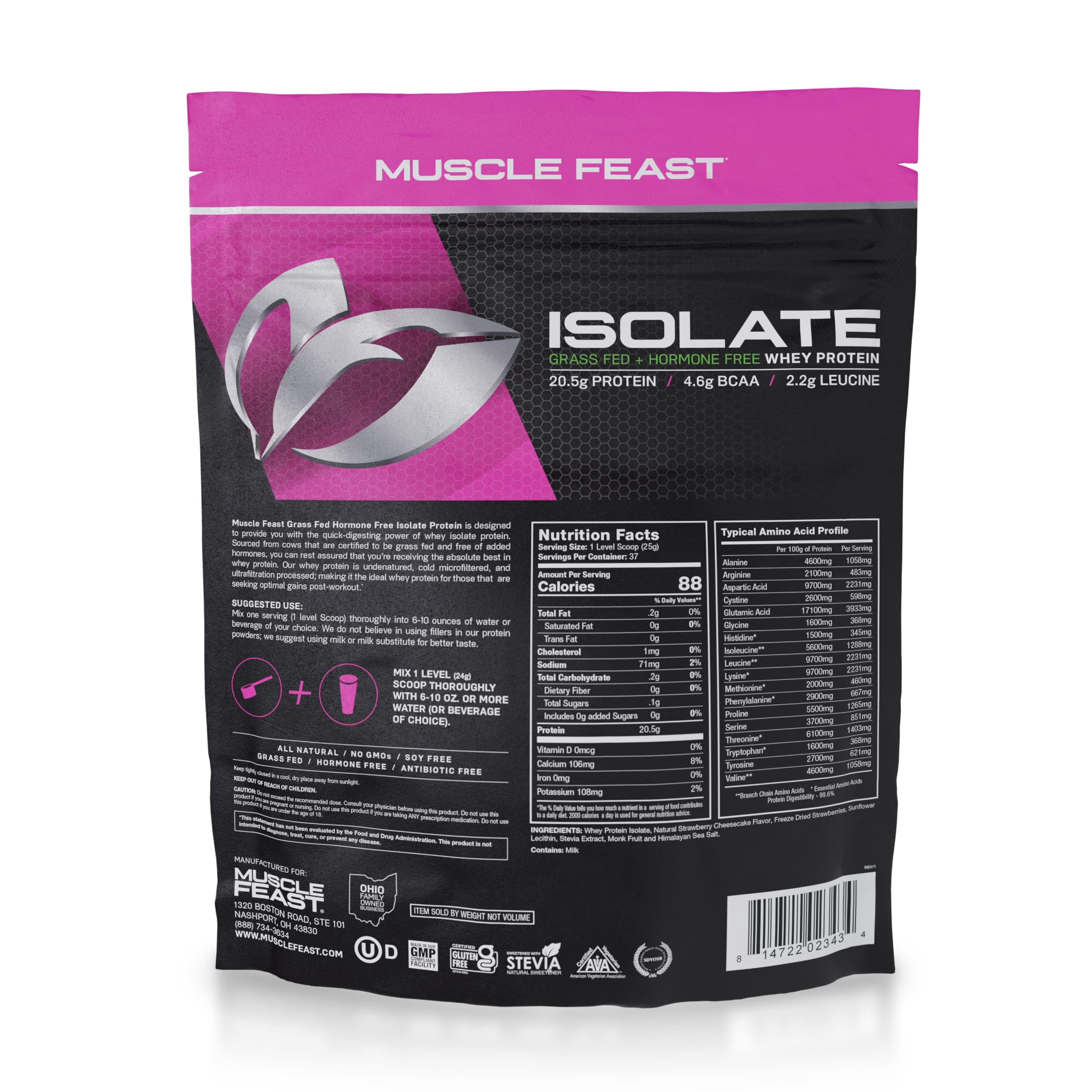 Muscle Feast Grass-Fed Whey Protein Isolate, All Natural Hormone Free Pasture Raised Muscle Feast uk supplements