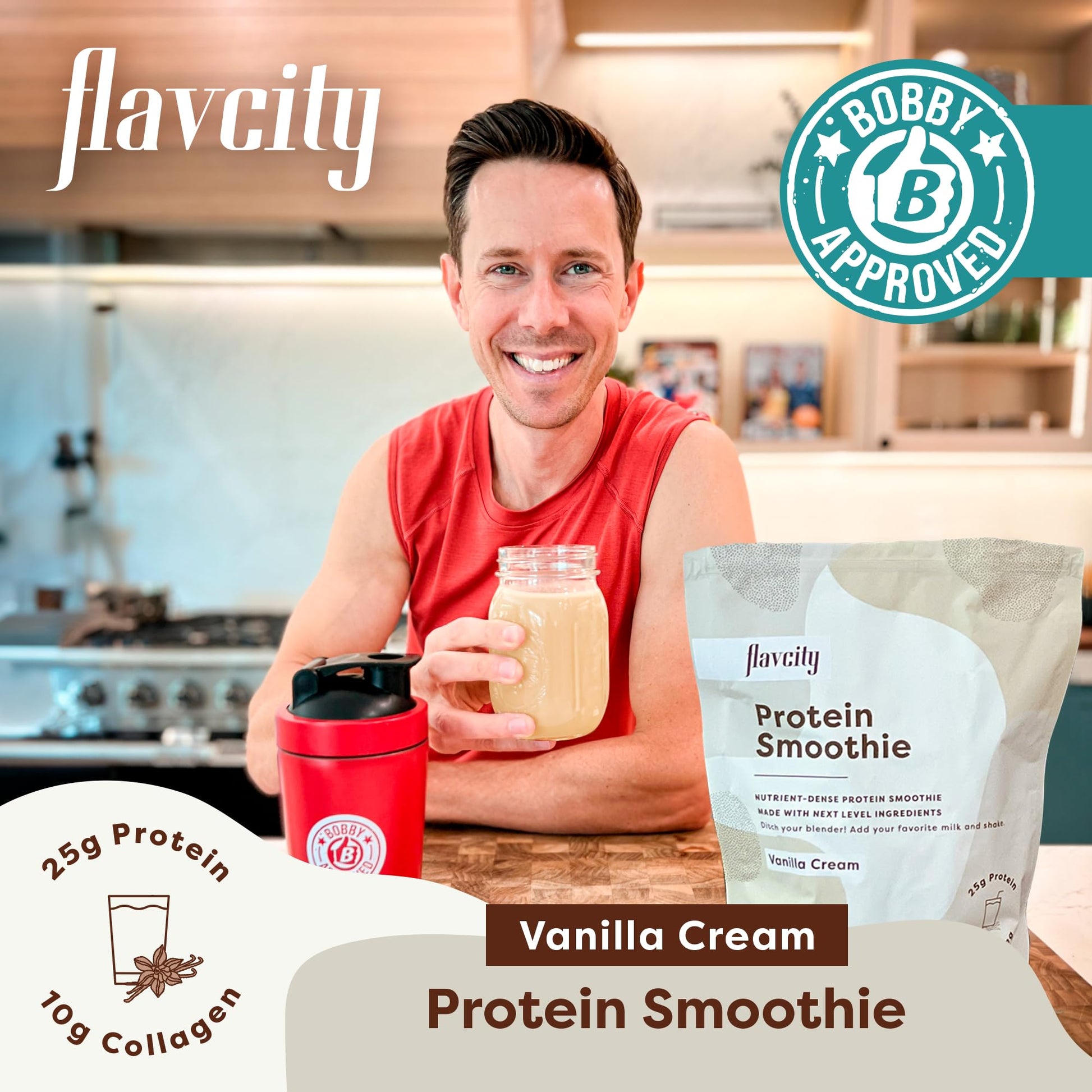 FlavCity Protein Powder Smoothie, Vanilla - 100% Grass-Fed Whey Protein FlavCity uk supplements