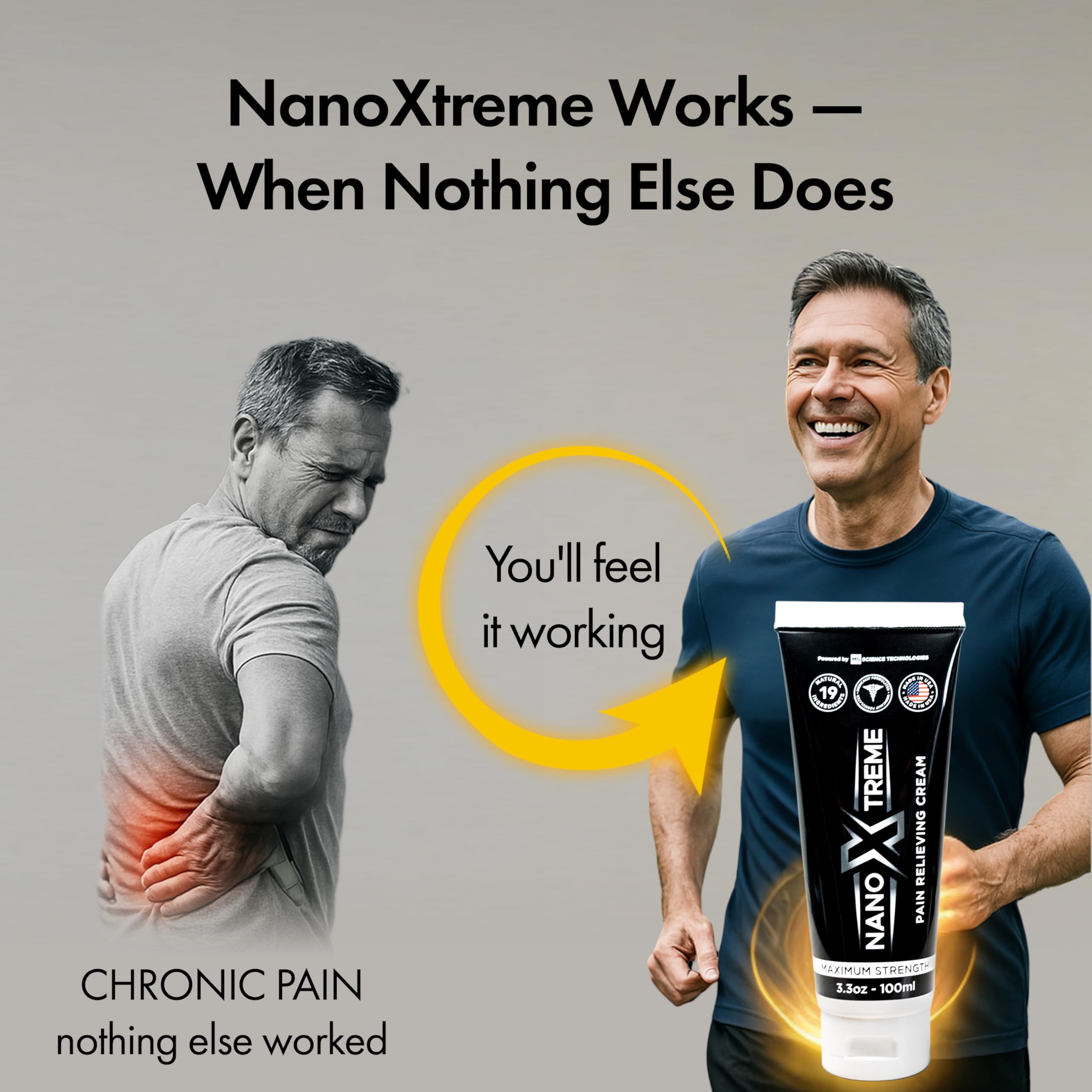 NANOXTREME Pain Relief Cream – Fast-Acting Topical for Muscle, Joint & Nerve Deep-Absorbing, Long-Lasting Formula with Natural Ingredients – Cooling Sensation – 3.3oz Tube – Made in USA NANOXTREME uk supplements