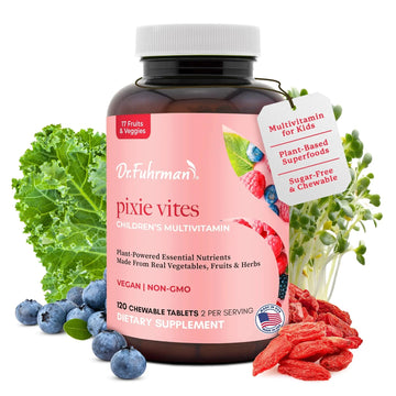 Dr. Fuhrman Pixie Vites Chewable Children's multivitamin | Whole Food Kids Multi with Vitamin D3, K2 & Zinc | Dr. Fuhrman uk supplements