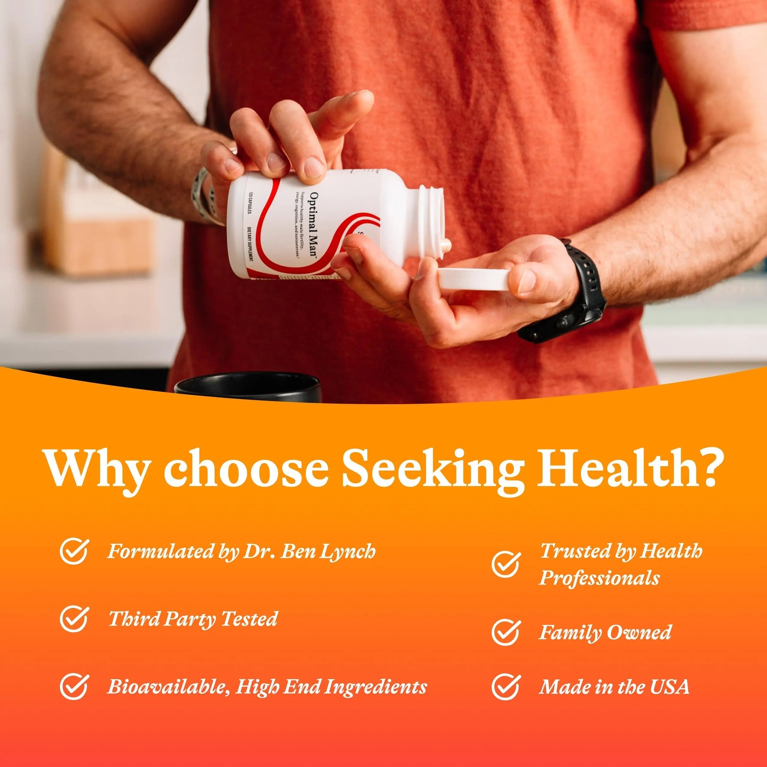Seeking Health Optimal Man - Multivitamin Supplement with Zinc, Active Folate, & Alpha-Lipoic Acid - Multivitamin Supports Energy & Brain Health - Support Healthy Aging Seeking Health uk supplements