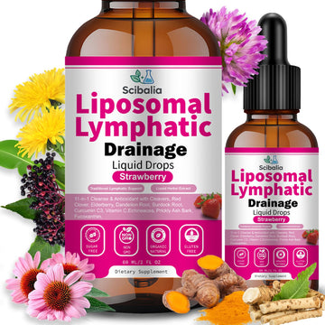 Scibalia Liposomal Lymphatic Drainage Drops, 11-in-1 Organic Lymphatic Support with Red Clover Echinacea Elderberry Burdock Root for Lymph Cleanse Immune Support & Daily Detox Vegan Non-GMO Scibalia uk supplements