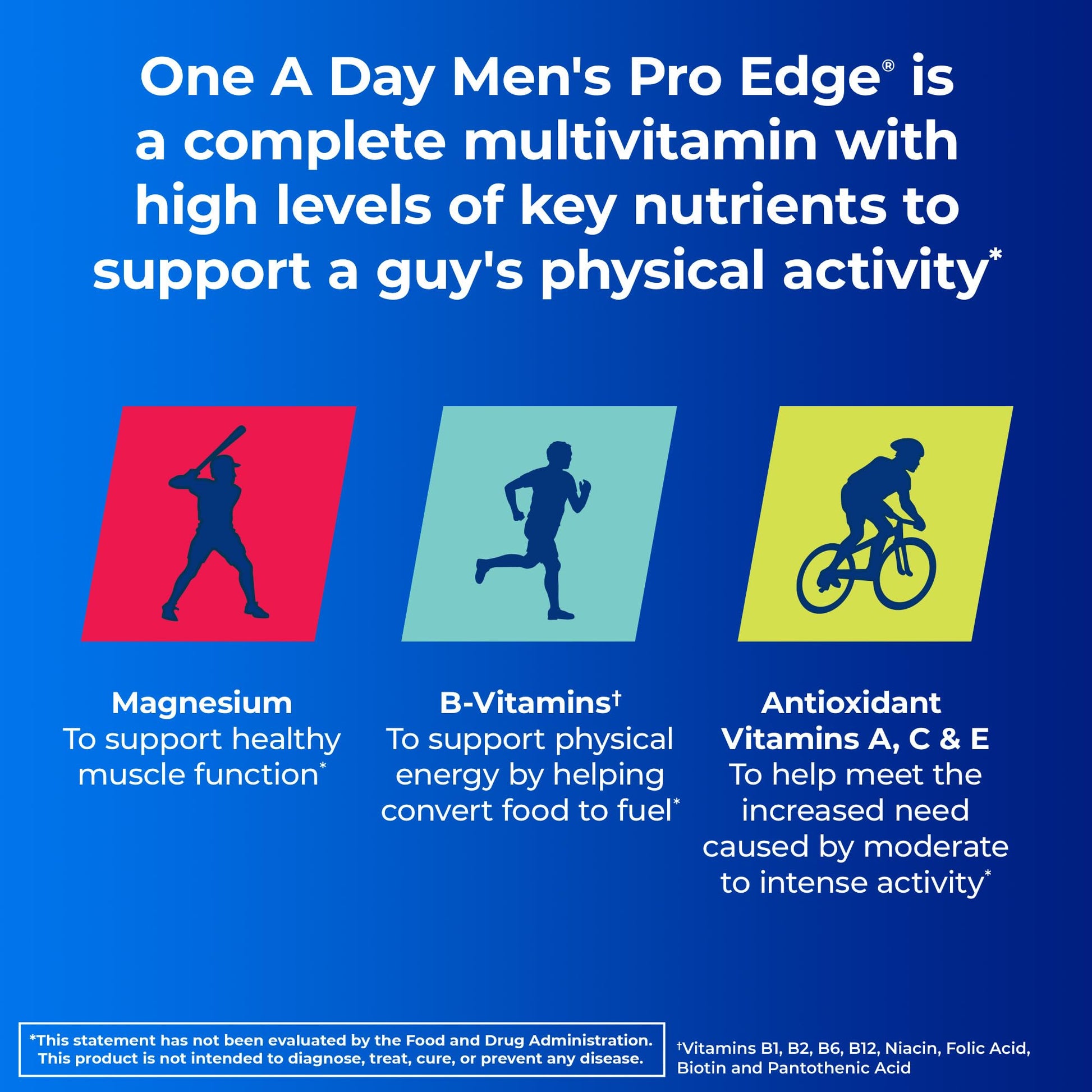 One A Day Men’s Pro Edge Multivitamin, Supplement with Vitamin A,C,D, E and Zinc for Immune Health Support and Magnesium for Healthy Muscle Function, 50 Count ONE A DAY uk supplements