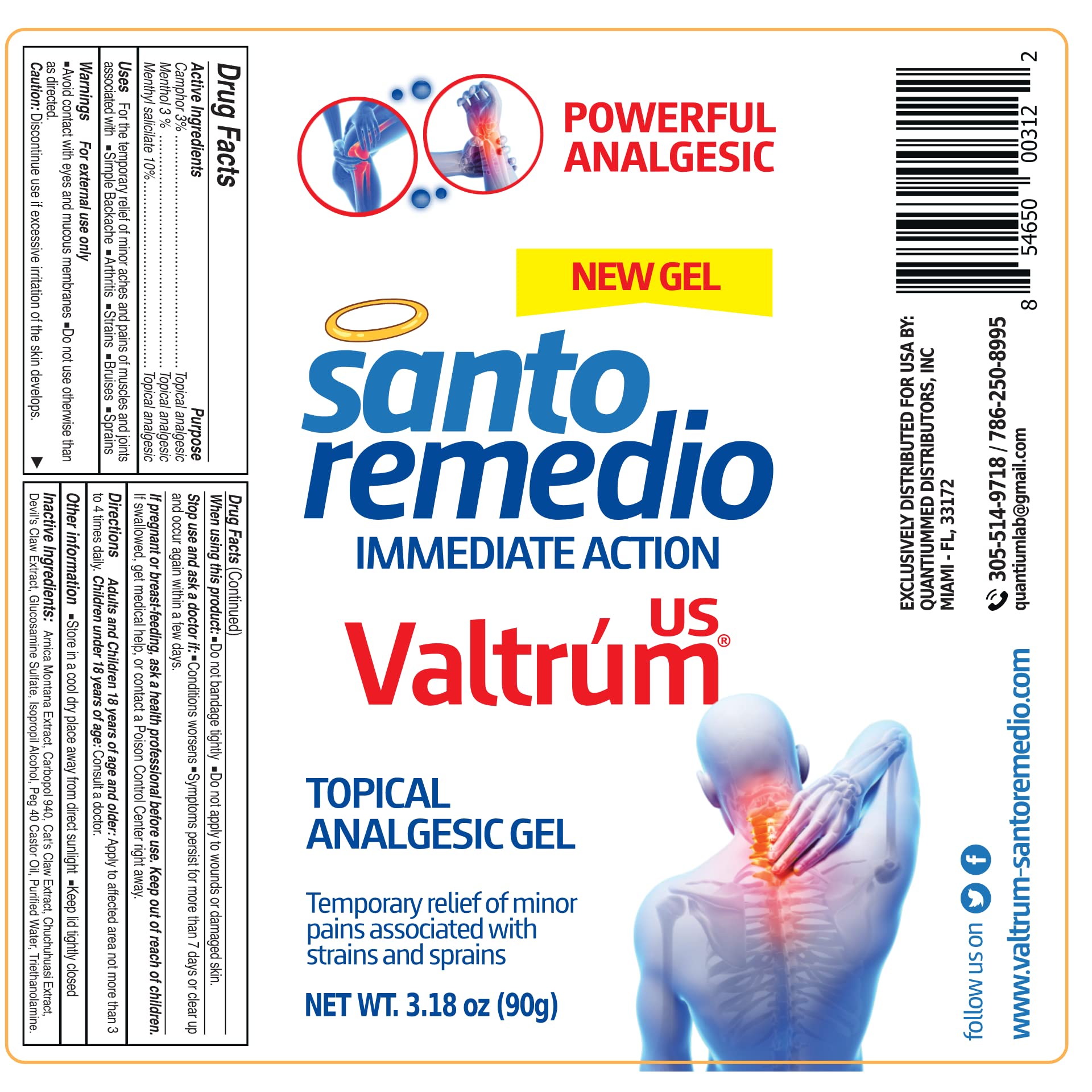 Valtrum Fast and Effective Relief. The only Natural Components Gel for External use with Powerful Action, Whose Effects are perceived Within 40 Seconds of Being Used. Valtrum uk supplements