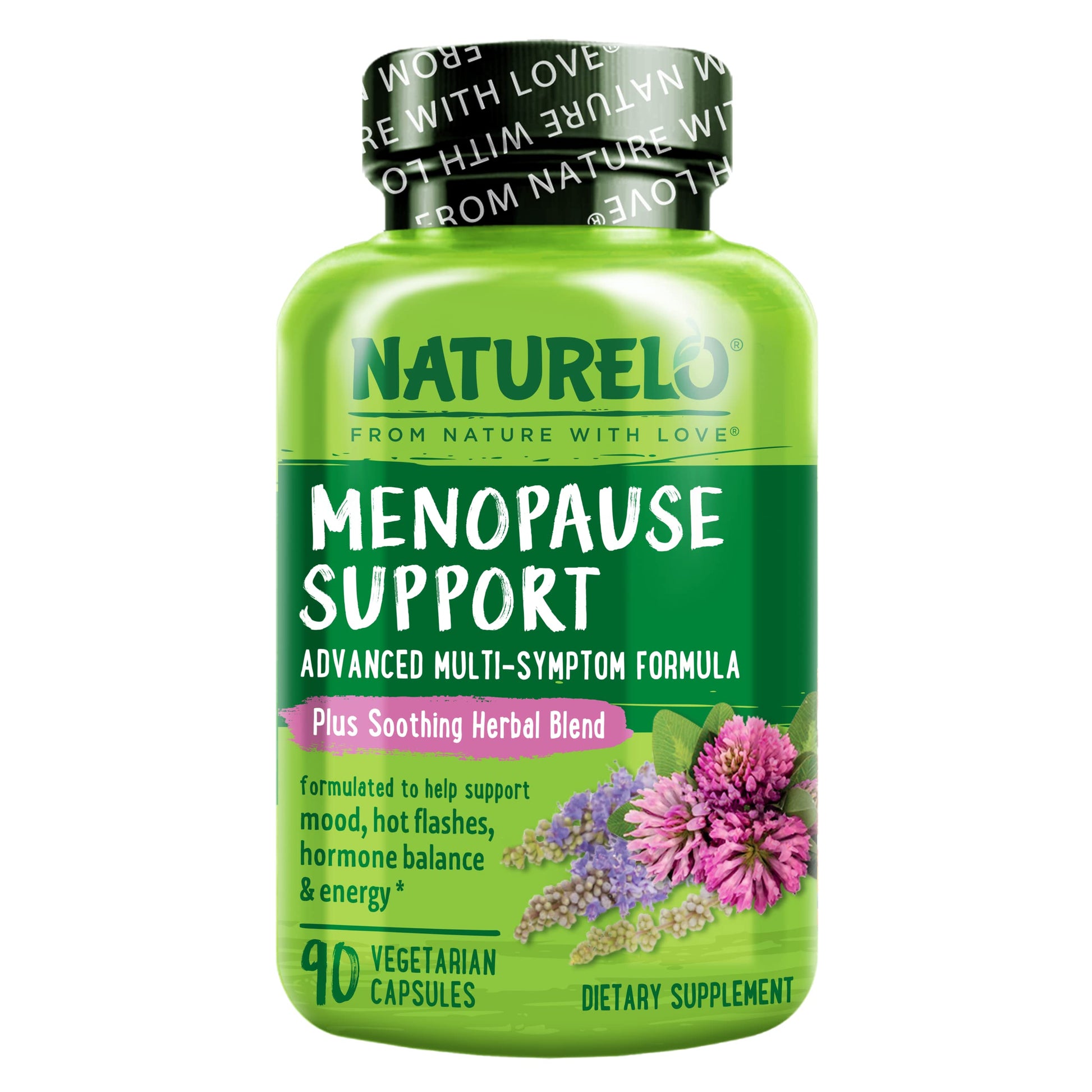 NATURELO Menopause Supplements for Women, Herbal Blend with Black Cohosh for Menopause Hot Flashes Advanced Estrogen Multi-Symptom Formula 90 Capsules NATURELO uk supplements
